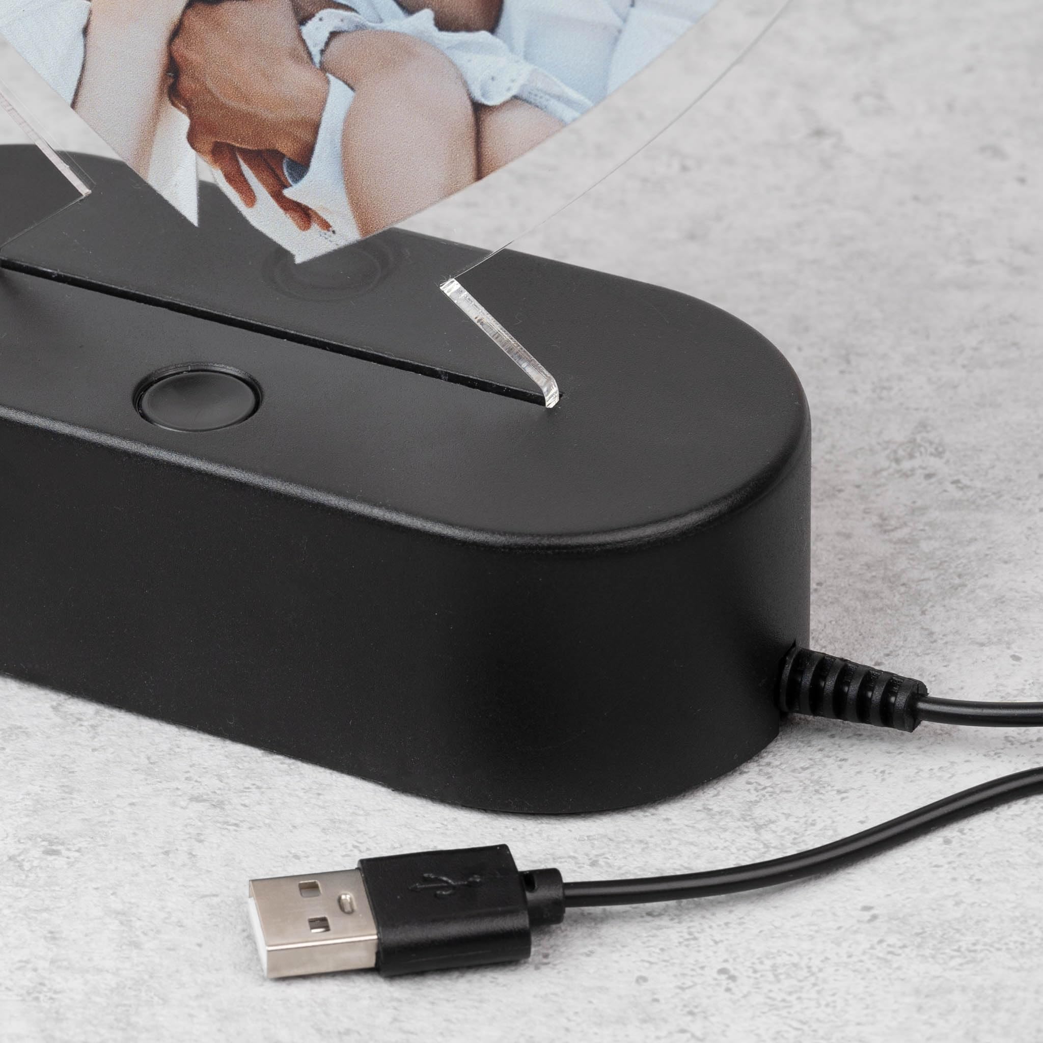 Wanapix Placca 3D Luminosa Personalizzata Cuore: Con Foto E Testo, Luce LED Bianca - 2