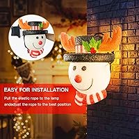 Vista 4 de Paquete de 2 cubiertas de luz de porche de Navidad con muñeco de nieve de 12 pulgadas, decoración festiva para interiores y exteriores, pantalla