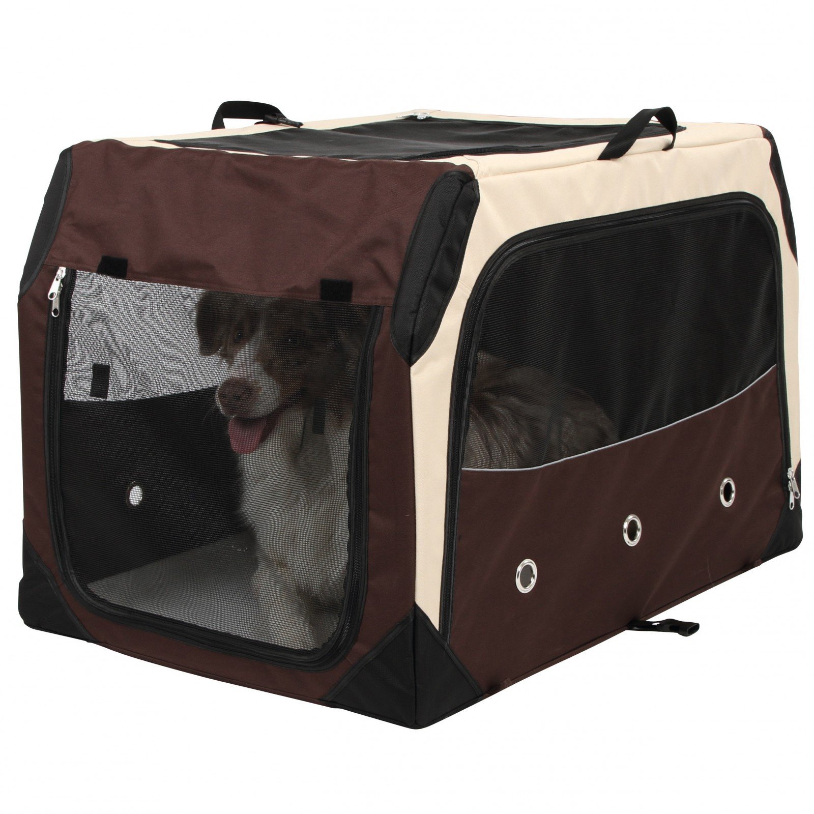 Kerbl 81353 Transportbox Journey 106 x 71 x 68.5 cm, braun / beige