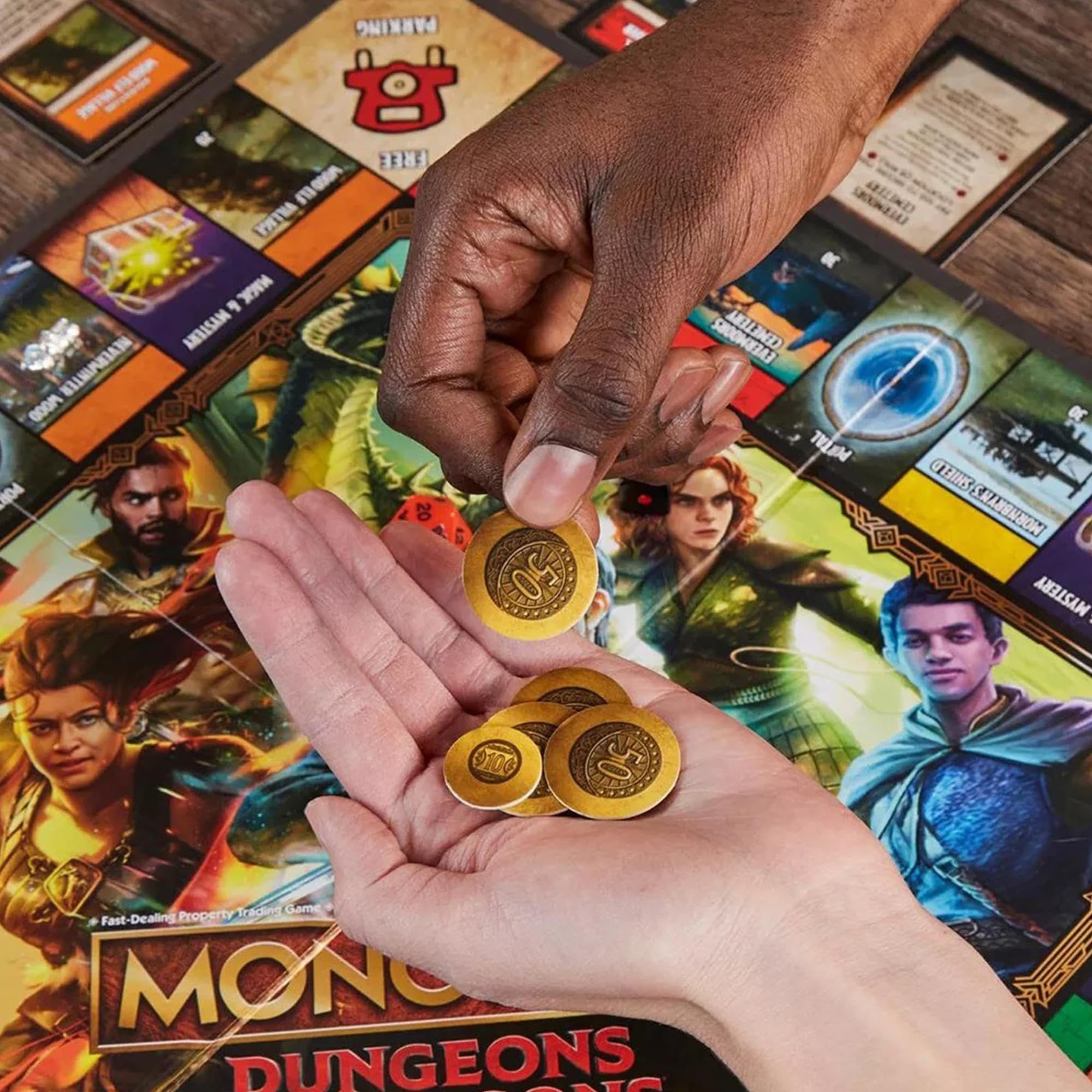 Monopoly Gioco Dungeons & Dragons: Honor Among Thieves, ispirato al film, gioco da tavolo D&D per 2-5 giocatori