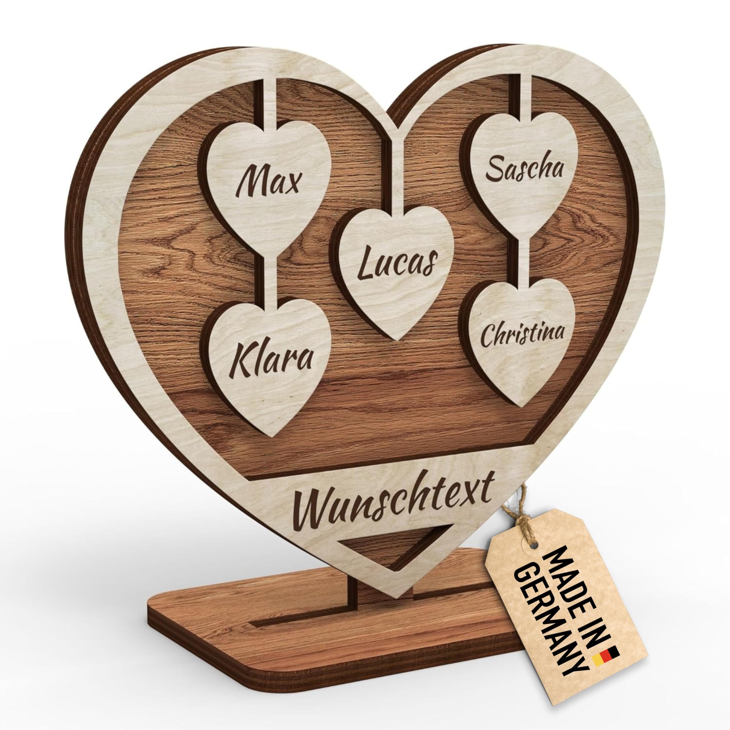 Set Di 6 Decorazioni A Cuore In Lana E Poliestere - Con Perline Di Vetro, Per Festa Della Mamma E Arredamento Casa - 2
