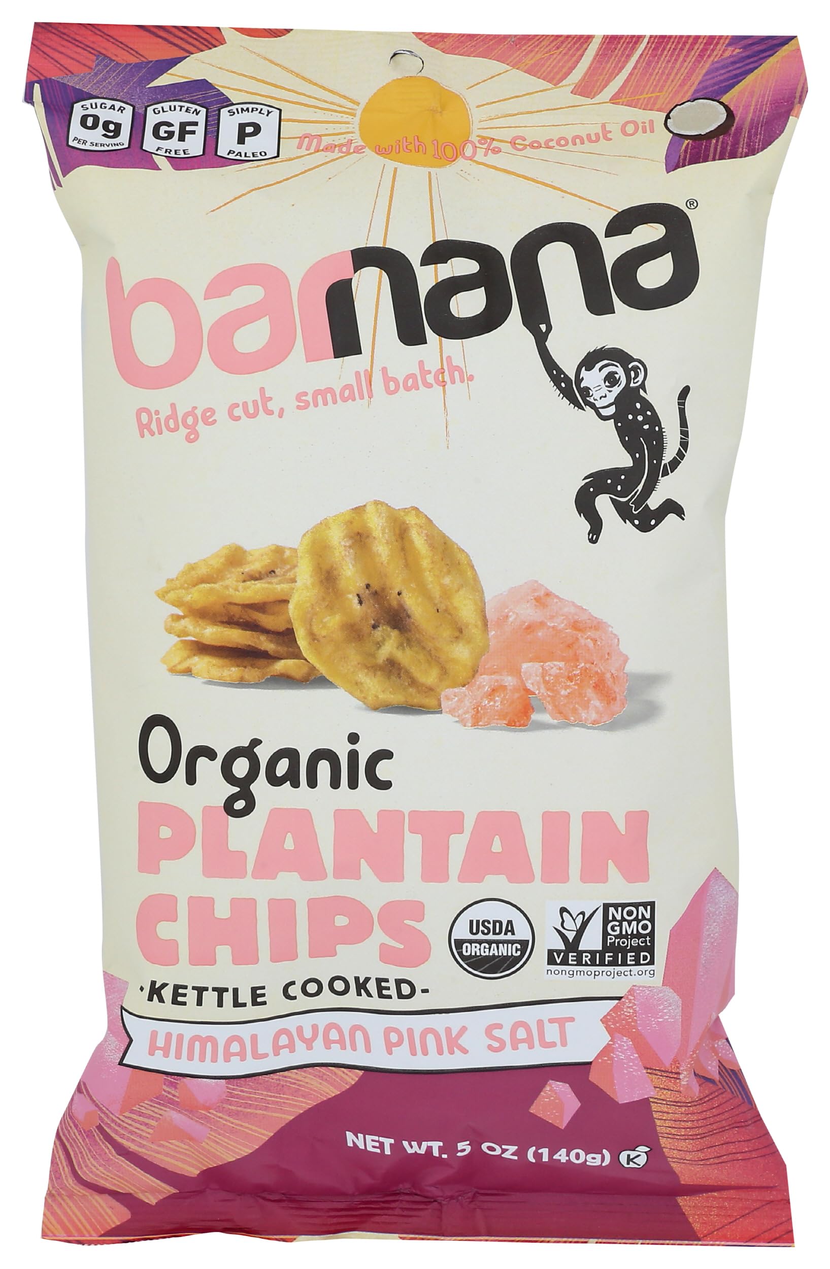 Barnana Organic Plantain Chips with Himalayan Pink Salt, 5 Oz