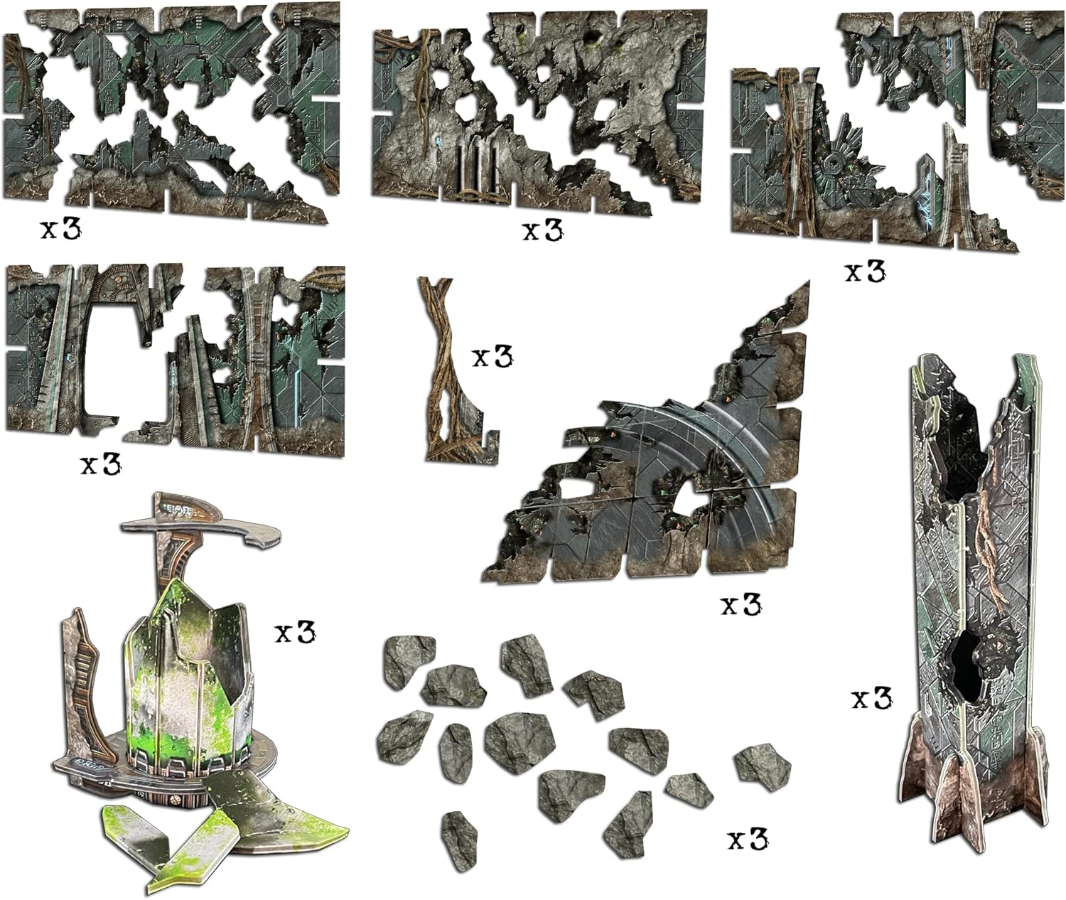 Battle Systems - Modular Tabletop 3D Gaming Sci-Fi Terrain - Perfect for 28mm-35mm Miniatures and Figures - No Painting Required - Science Fiction Aliens 40K Wargame (Trader Encampment)