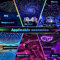 Vista 7 de Twinkle Starlight Headliner Light,32W 1000pcs 13.1ft LED Star - Kit de luz de fibra óptica para techo con aplicación/control remoto