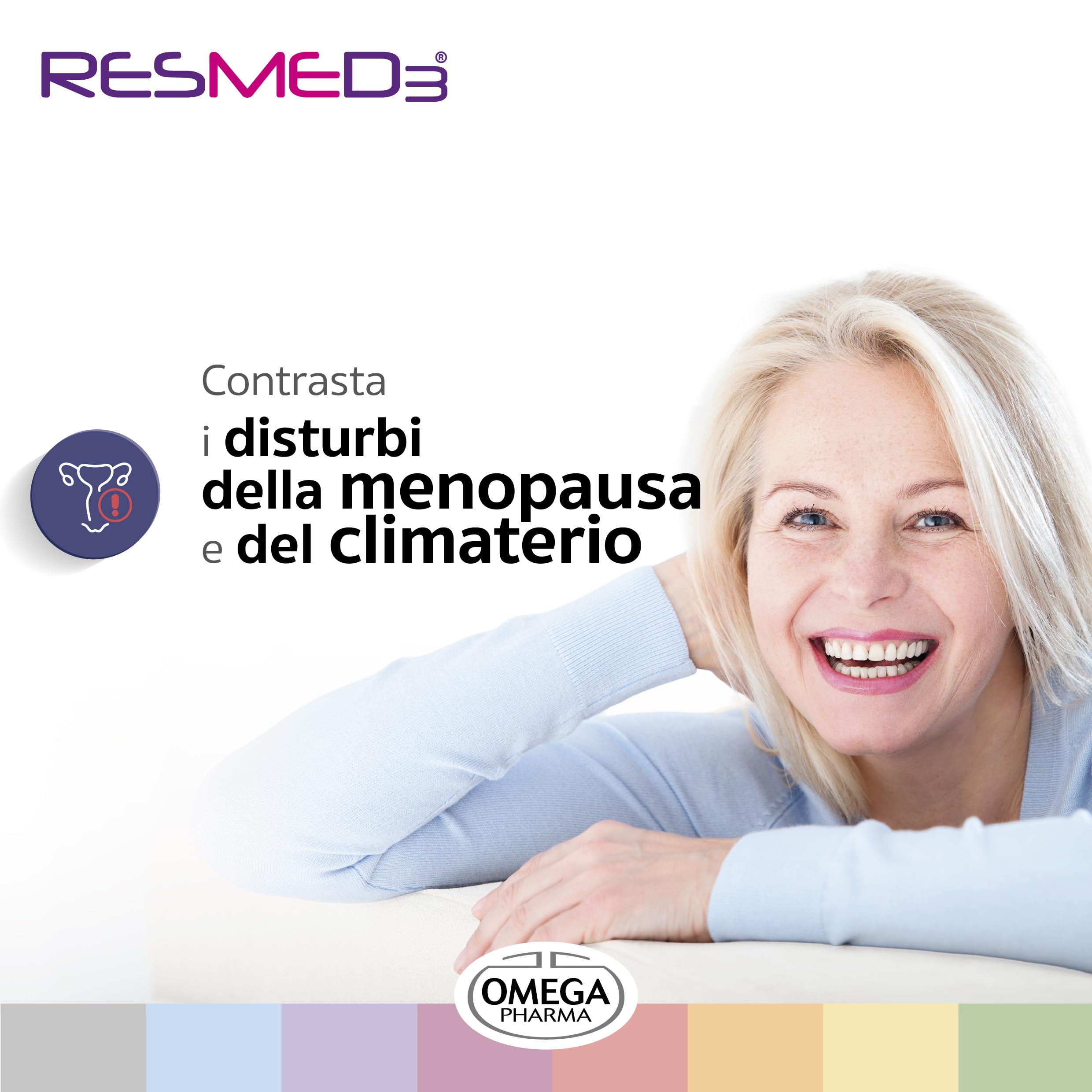 RESMED3® Benessere in Menopausa- Vitamina D3, Melatonina, Glicina, Resveratrolo e Cimicifuga ● Senza Glutine e naturalmente privo di Lattosio ● 30 Bustine Gusto Arancia