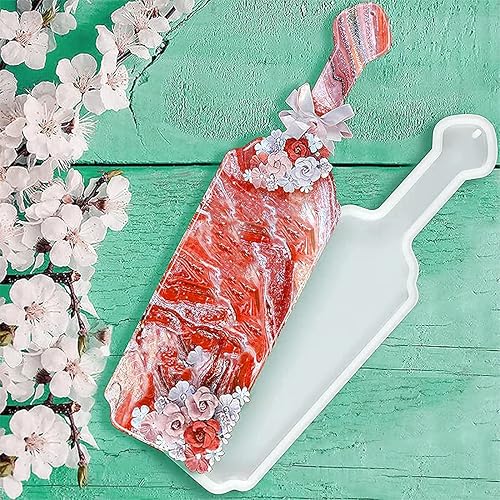 Miniatura 4 de Voyyphixa Moldes de resina para platos con mango, moldes de bandeja de resina, molde de silicona para servir frutas para bandeja de té de resina