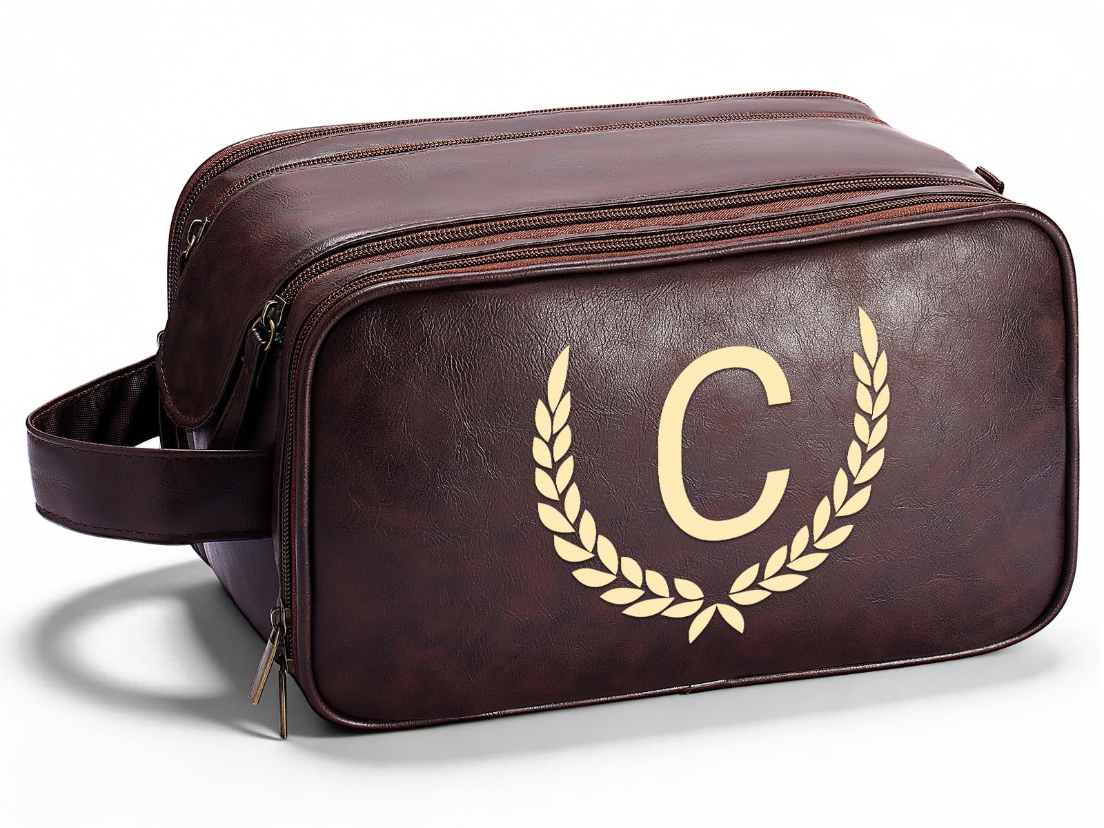 OXYEFEI Regalos personalizados para hombres, bolsa de aseo grande personalizada para hombres, cuero sintético personalizado, impermeable, artículos de aseo personal para hombre, viaje con kit esencial