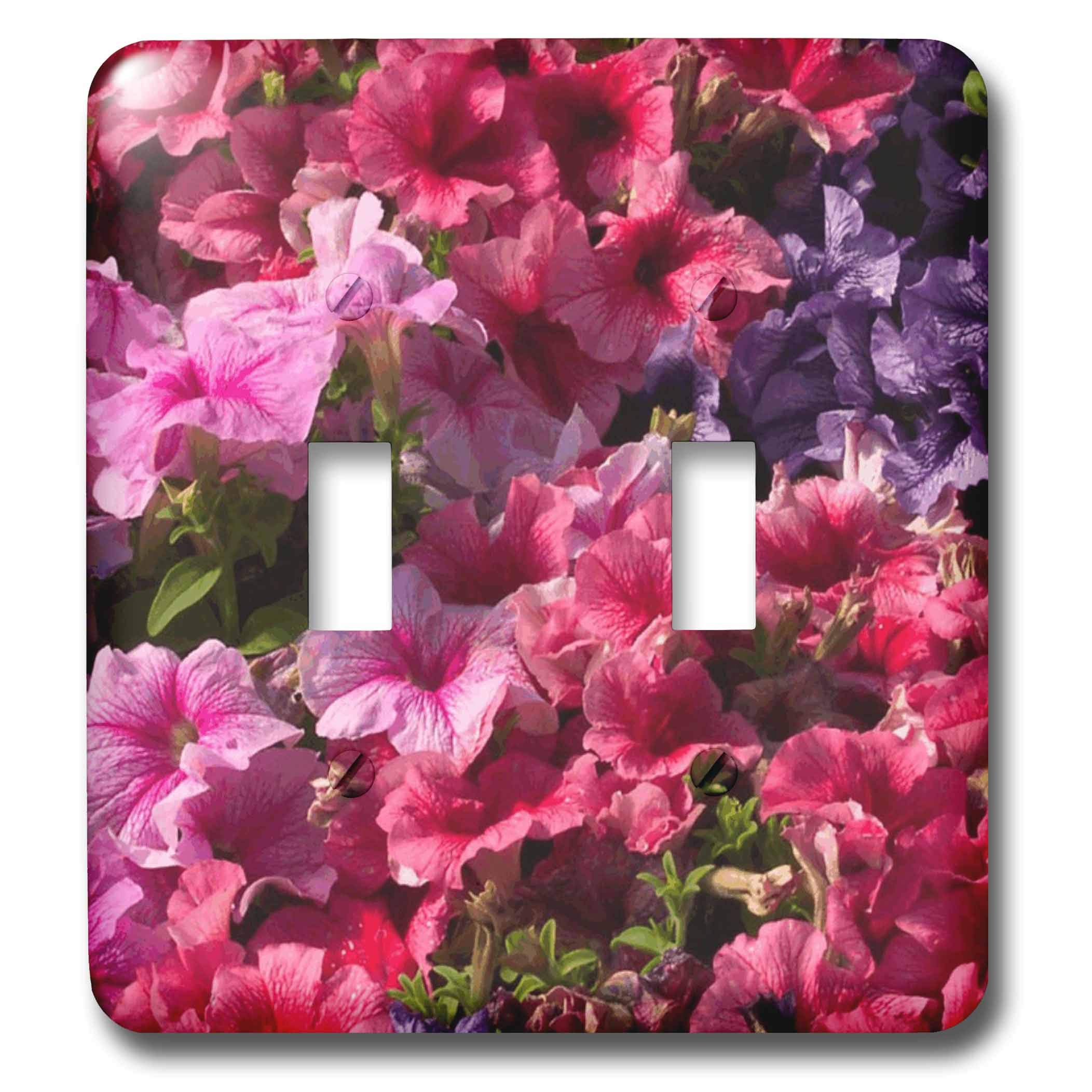Interrupteur à bascule double 3dRose avec motif floral résistant