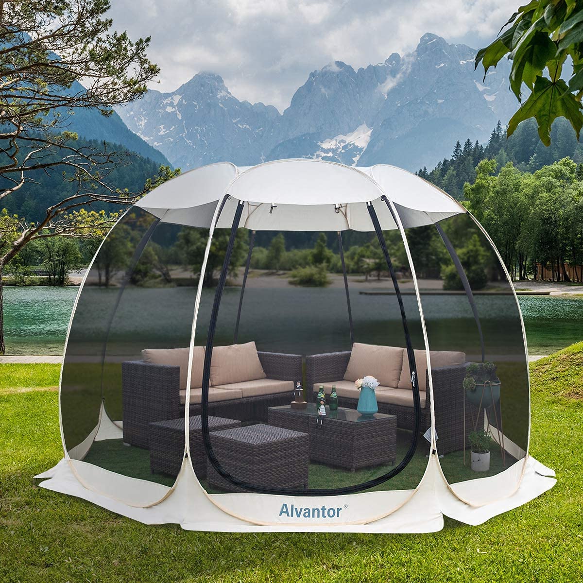 Alvantor Pop Up Gazebo Screen House, 46 Person Instant Mosquito