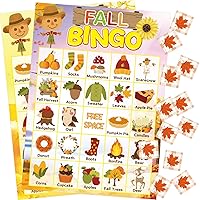 Vista 9 de Juego de bingo de otoño para niños 24 jugadores Happy Harvest Acción de Gracias Juego de suministro