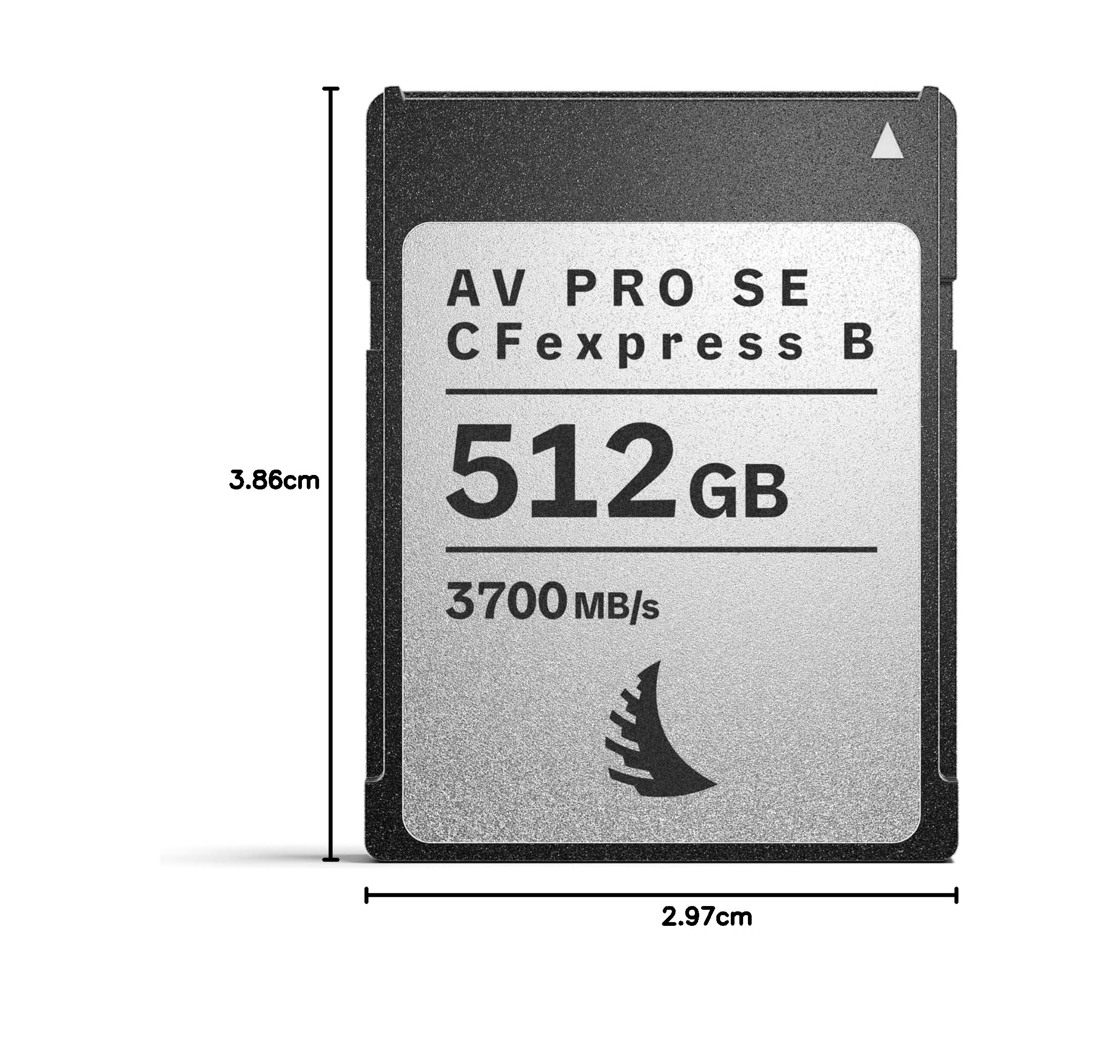 Angelbird - AV PRO SE CFexpress B 512 GB - Scheda di memoria CFexpress 4.0 Tipo B - Massima capacità e ultra alta velocità - per una produzione video e foto RAW fino a 12 K+