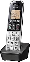 Panasonic KX-TGB810S Compact Cordless Phone - DECT 6.0, Caller ID, Call Block, Wall-Mountable, Long Battery Life, Black/Silver
