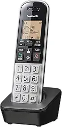 Panasonic Telefone sem fio compacto com DECT 6.0, LCD âmbar de 4.1 cm e teclado HS iluminado, bloco de chamadas, identificador de chamadas, vários idiomas de exibição - 1 aparelho - KX-TGB810S