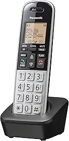 Panasonic Telefone sem fio compacto com DECT 6.0, LCD âmbar de 4.1 cm e teclado HS iluminado, bloco de chamadas, identificador de chamadas, vários idiomas de exibição - 1 aparelho - KX-TGB810S
