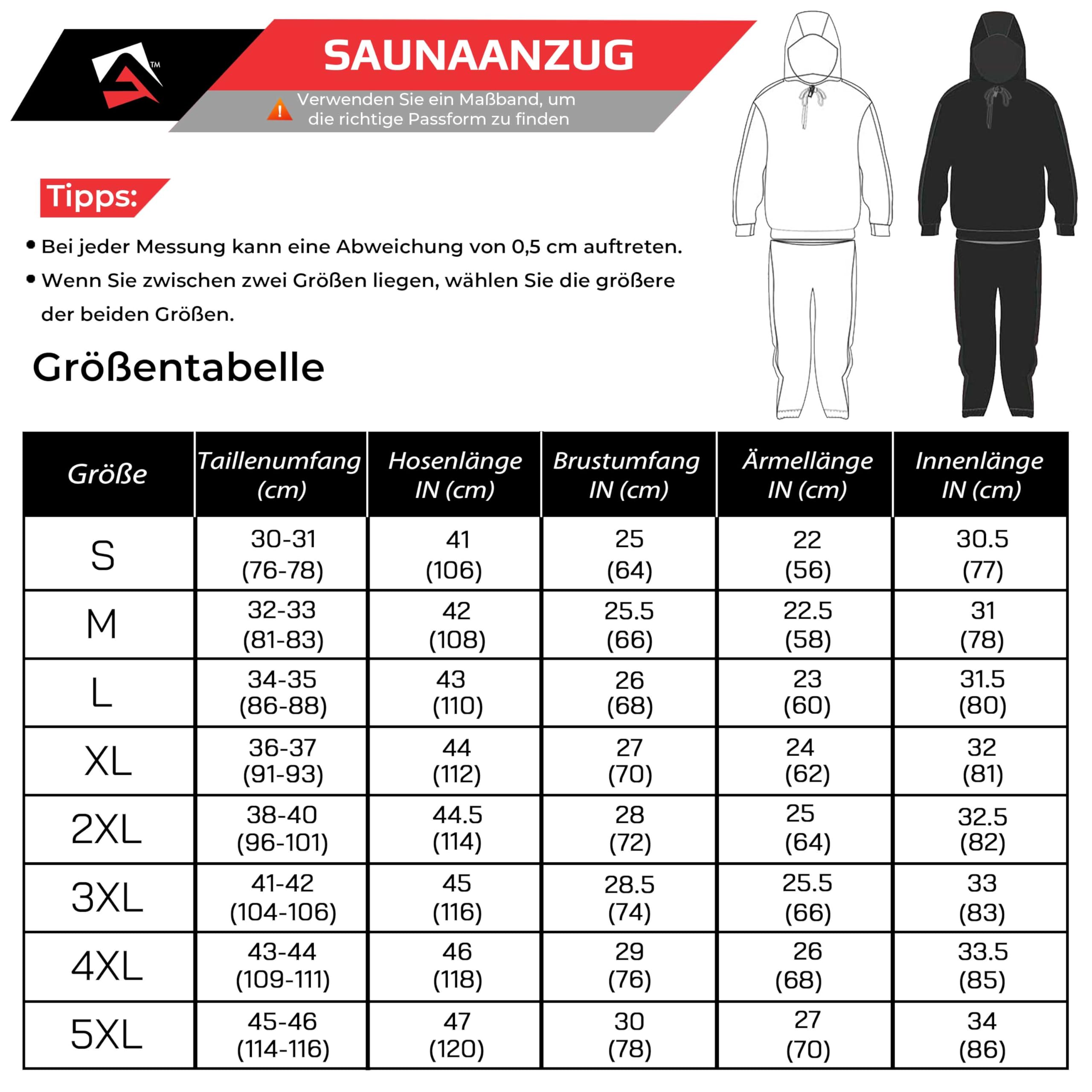 AQF Sauna Suits Schwitzanzug Fitness Trainingsanzug Gym Jogginganzug Jogginghose Herren Damen Abnehmen Anzug Hooded Sweat Suit (Kompletter Sauna-Anzug)