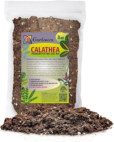 Calathea Plant Potting Mix - Fórmula probada para calathea próspera - Mejora los patrones y el crecimiento vigoroso - 3 cuartos de galón