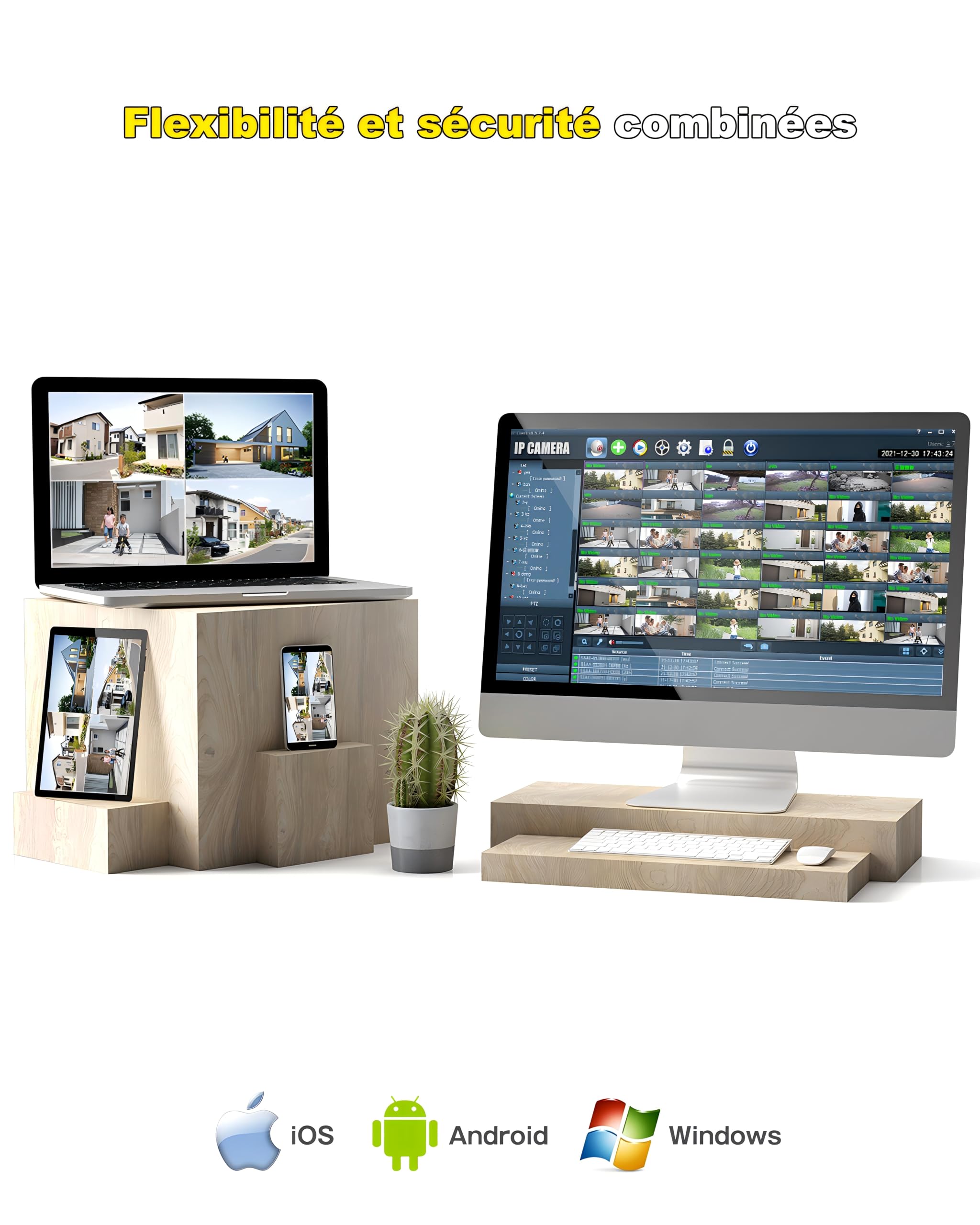Ctronics 4K Caméra Surveillance WiFi Extérieure, Suivi Automatique, 256GB SD/Cloud, NVR/FTP, 2.4/5Ghz WiFi, Détection Humaine/Véhicule/Animal, Vision Couleur, PC/Smartphone, 24/7【Tout-Métal】