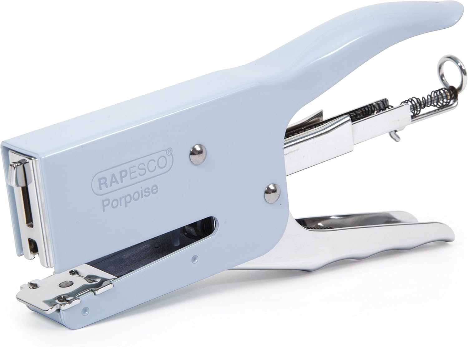 Rapesco 1346 Porpoise Grapadora Metálica de Tenaza, Capacidad hasta 45 Hojas, usa Grapas 26 y 24/6-8, Celeste