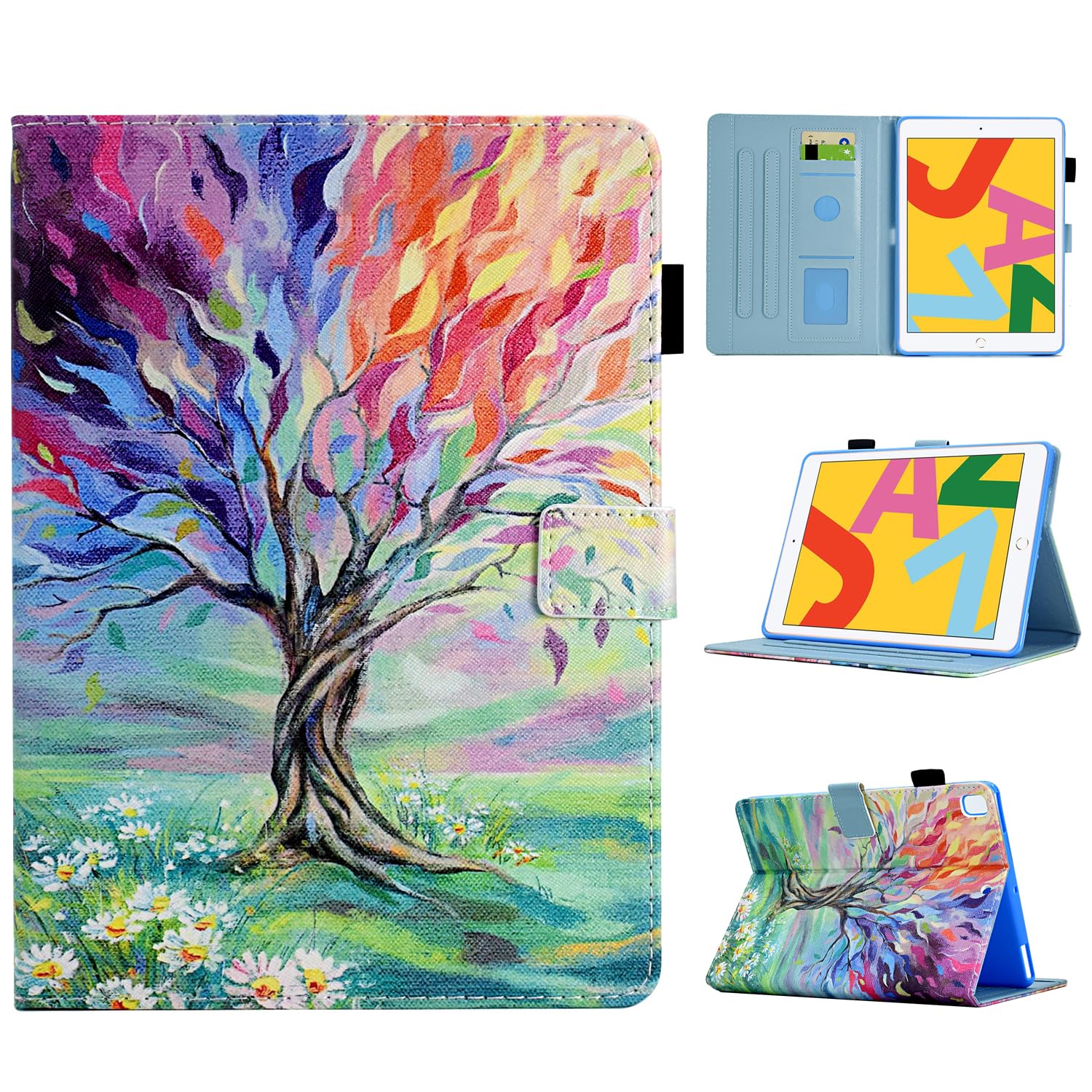 BYCeKe Case for iPad 6th/5th Generation 9.7 inch 2018/2017, Premium PU Leather Folio Stand Cover Case for iPad 9.7 inch/iPad Pro 9.7/iPad Air 2/Air 1,