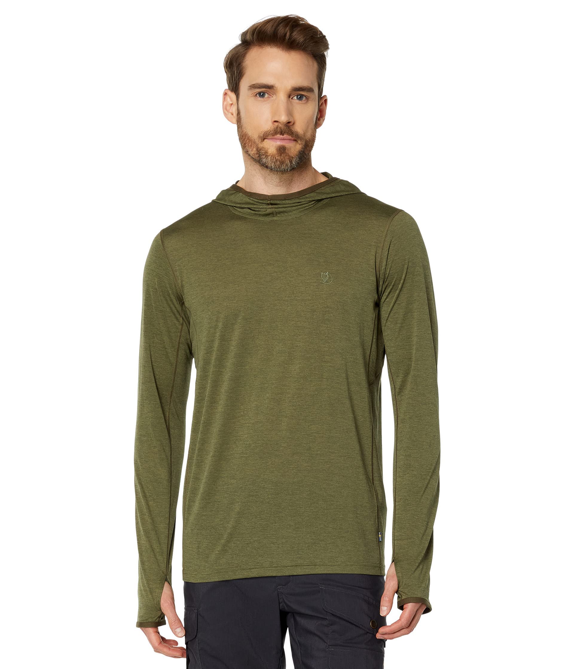 Fjällräven Men's Verde Fjallraven 87199-620 Abisko Sun-Hoodie M T-Shirt Green Size Xxl