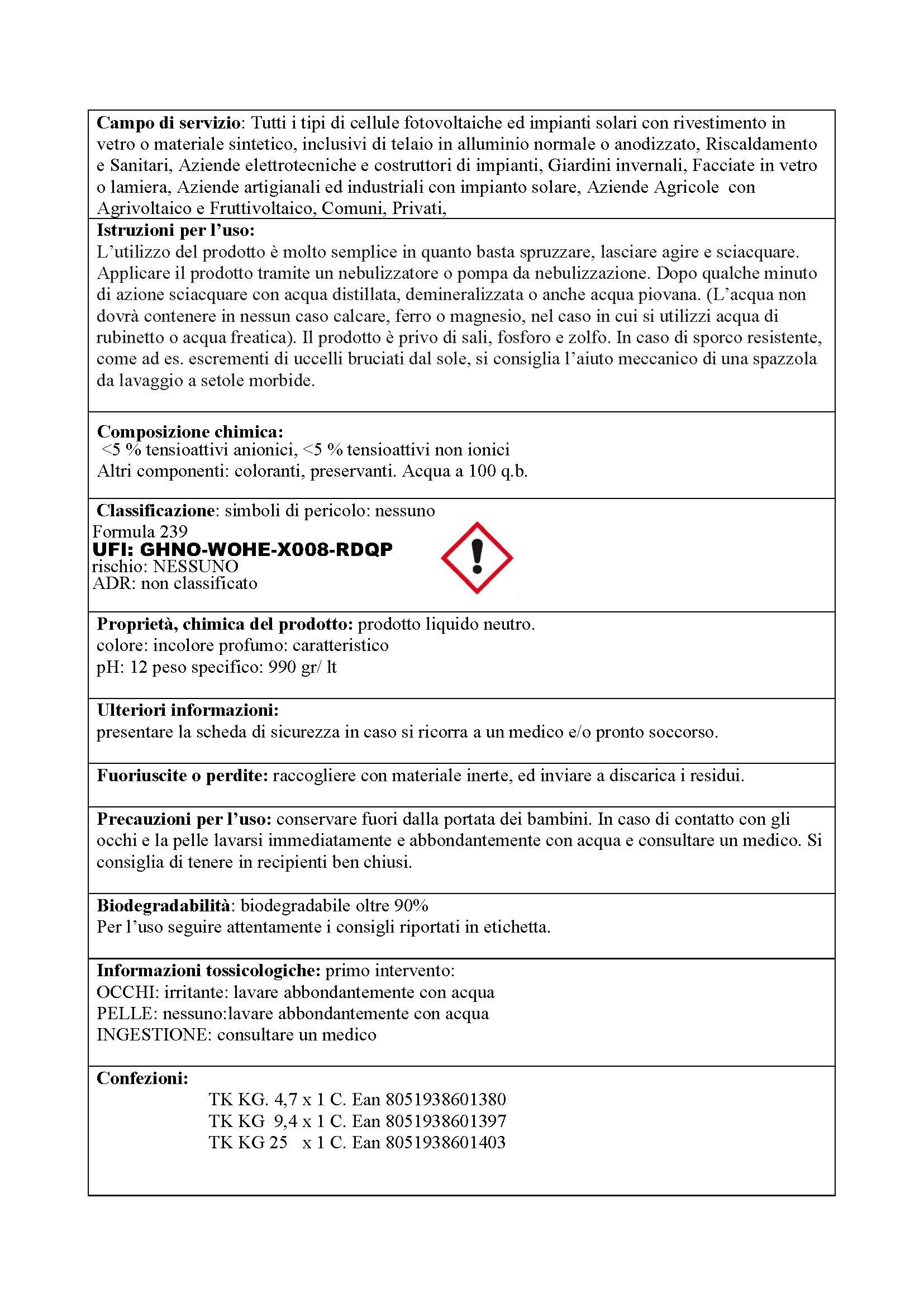 PIP Eco Pannel, Detergente Antistatico per Pannelli Fotovoltaici Pronto all'Uso 10 Litri, Made in Italy - Pulizia Pannelli Solari Vegetale ed Ecologico, Non Richiede Raccolta Acqua – Fino a 100 m²