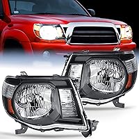 Vista 1 de Ensemble de phares Nilight para 2005 2006 2007 2008 2009 2010 2011 Toyota Tacoma Faro de repuesto Carcasa negra Reflector ámbar