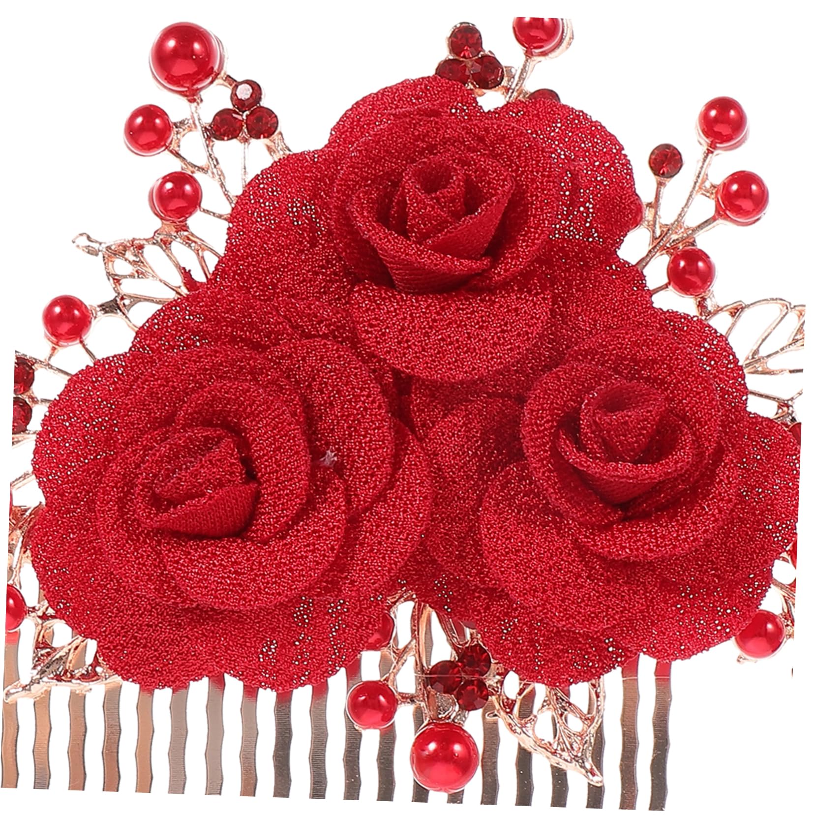 FRCOLOR Haarkamm Mit Rose 4 Rote Haarstecker Haarschmuck Für Bräute Haarkamm Haarkämme Für Accessoires Kopfschmuck Braut Haarschmuck Roter