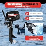 SICHENSH 6,5HP Außenbordmotor Benzinmotor, HANGKAI 4-Takt Heavy Duty Boot Motor, Wasserkühlung Schlauchboot Motor mit CDI Zündung, 123CC Aussenborder Bootsmotor für Angelboote, Schlauchboote - 8