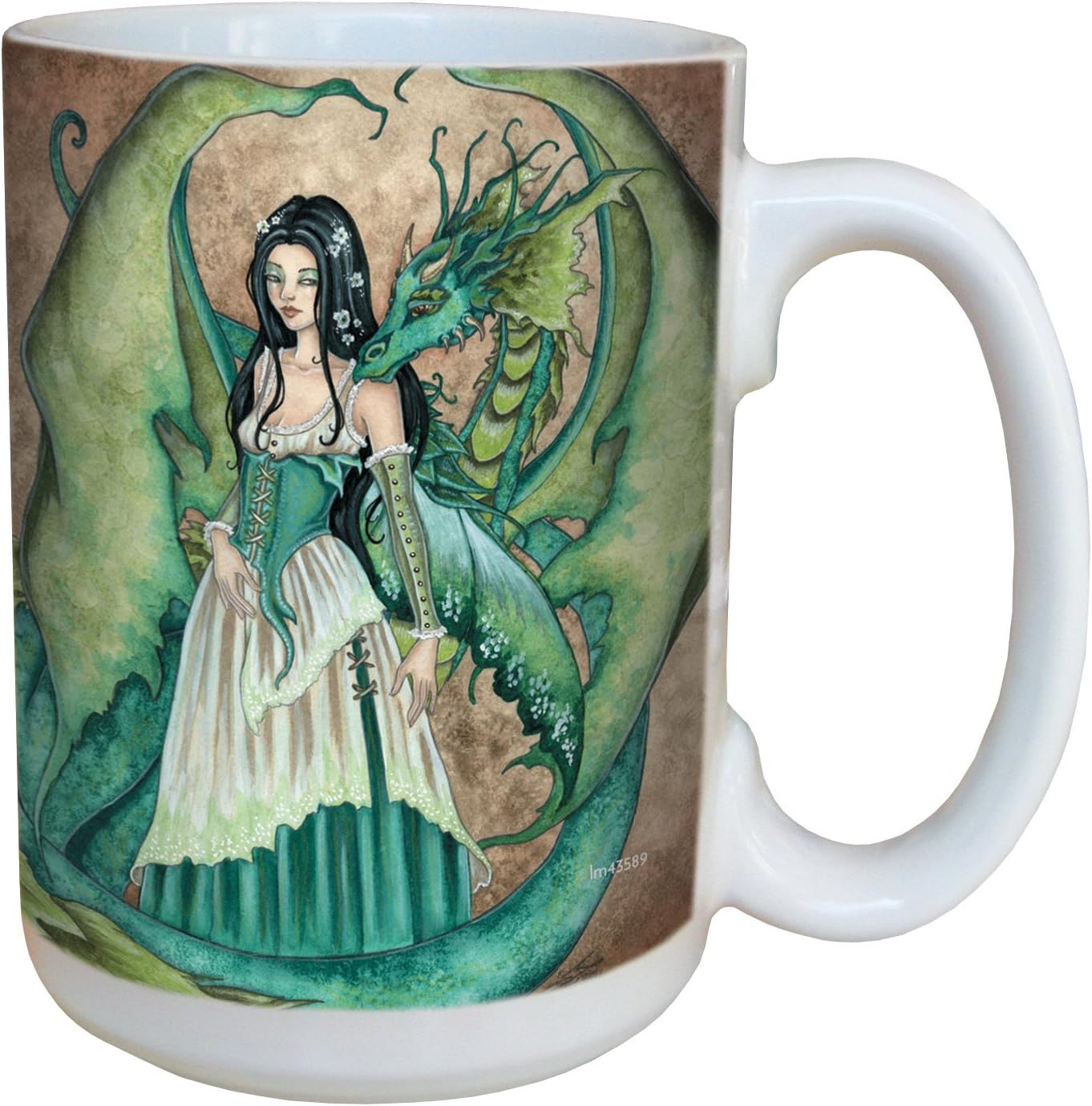 Tree-Free Greetings lm43589 Fantasy Dragon Secrets Ceramic Mug with Full Sized Handle by Amy Brown, 15-Ounce