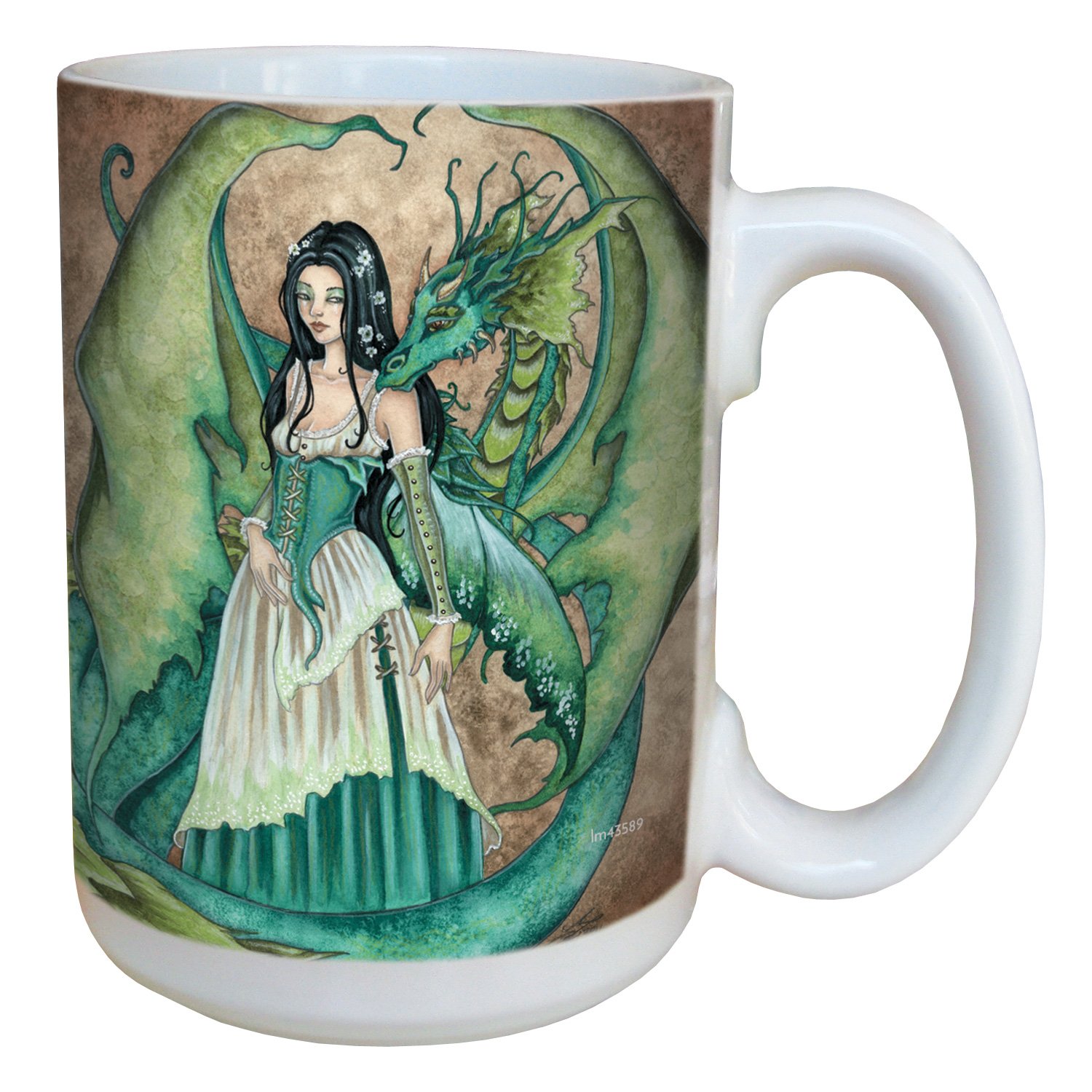 Tree-Free Greetings lm43589 Fantasy Dragon Secrets Ceramic Mug with Full Sized Handle by Amy Brown, 15-Ounce