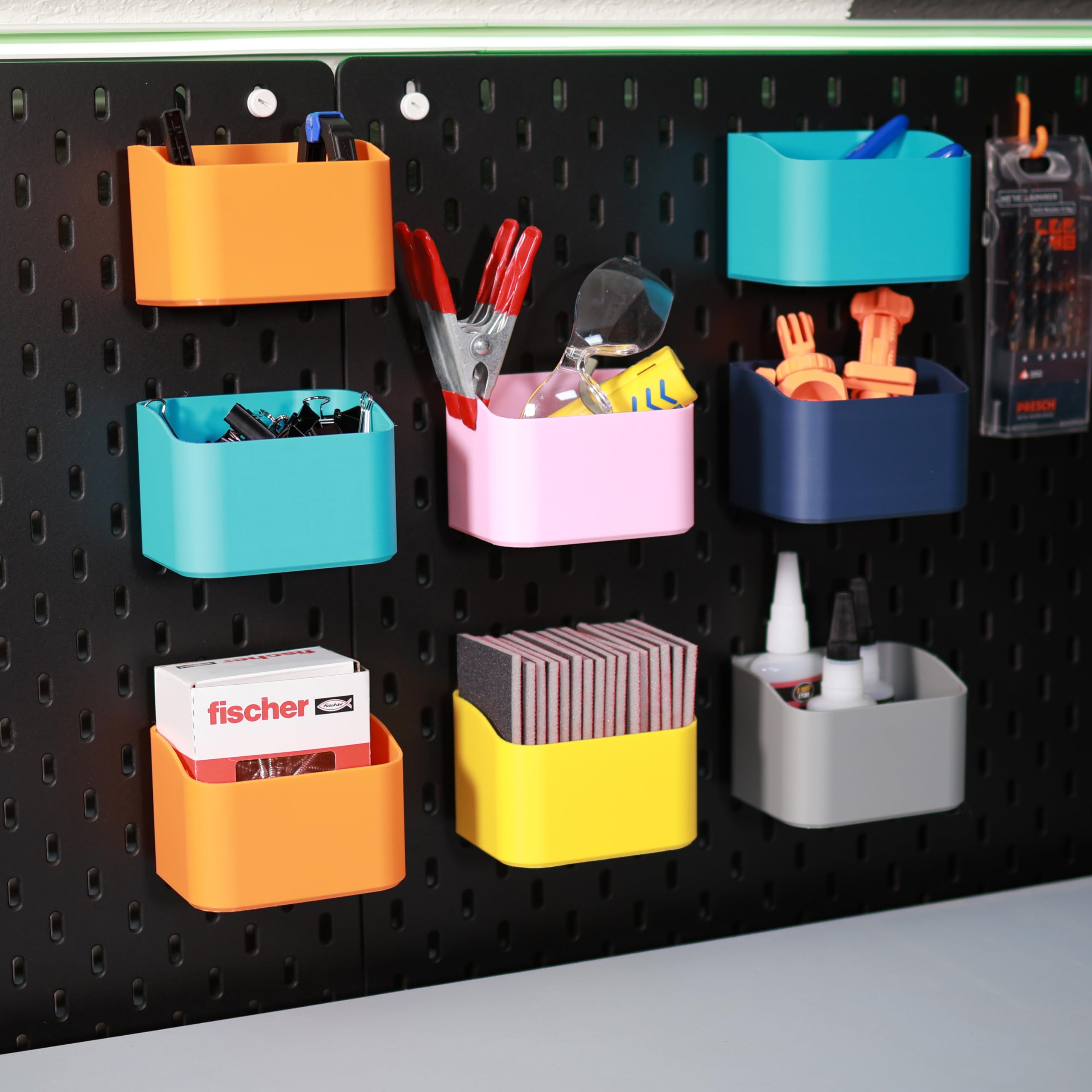 ikea aufbewahrung lochwand Generisch Box Behälter passend für Skadis in verschiedenen Farben Zubehör für Lochplatte für Schreibtisch und Wand (Sky-Blue) : Material:Buche massiv Scott Voltage kaufen | Category:Kinder Jugend Fahrräder_mit Spannfeder