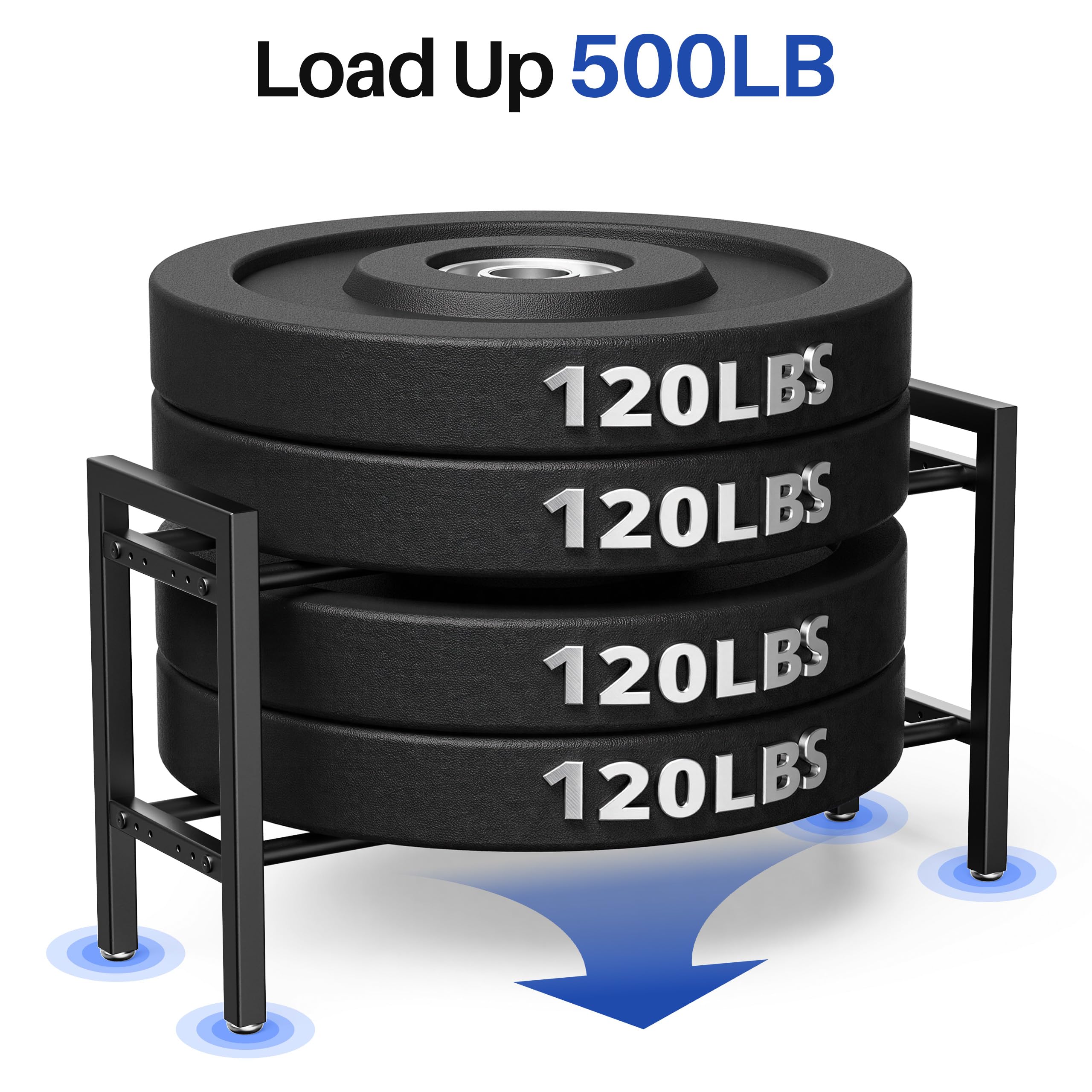Estante para mancuernas de 2 niveles de 32 pulgadas de longitud ajustable para gimnasio en casa (solo bastidor)