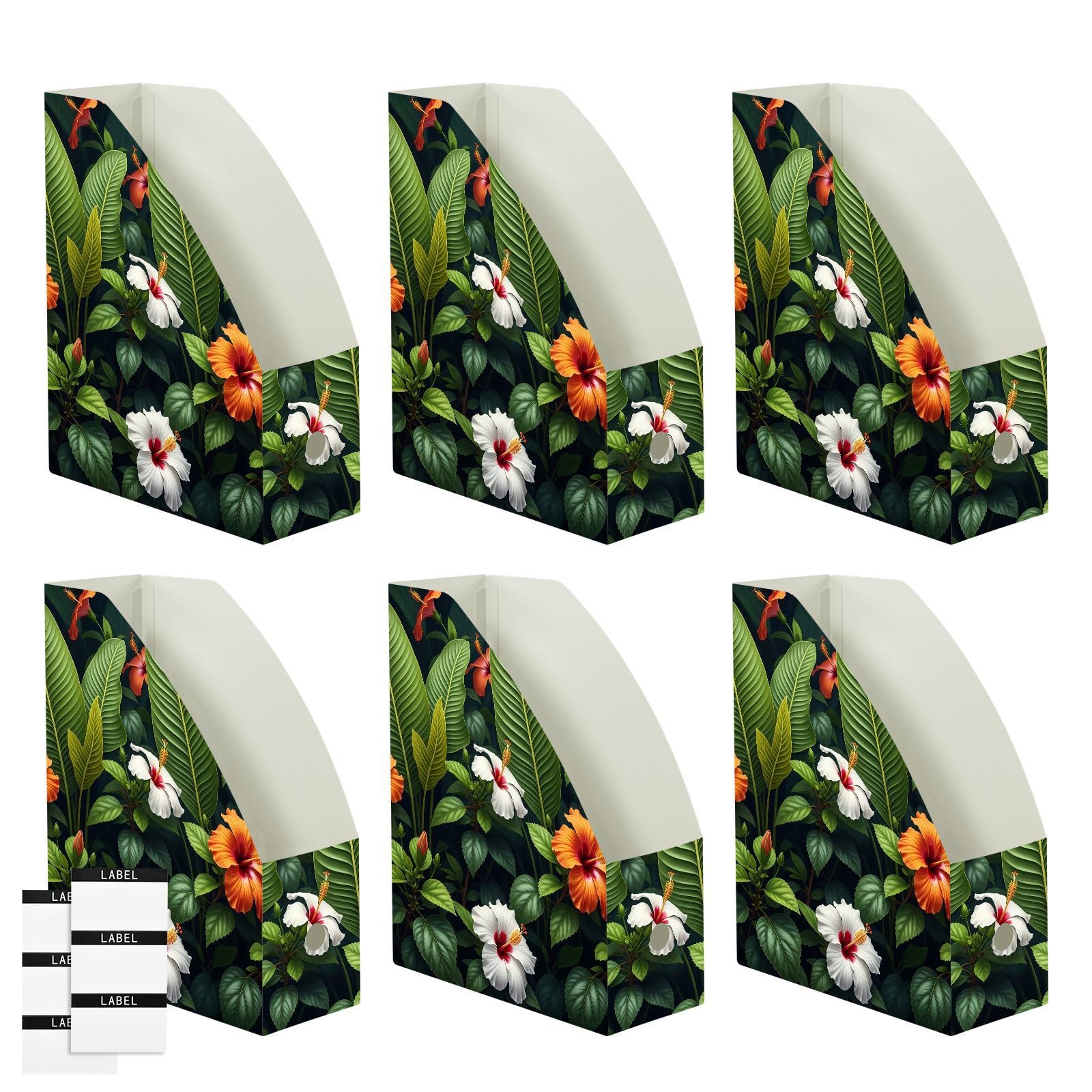 Zeitschriftensammler mit tropischer Blume, Grün