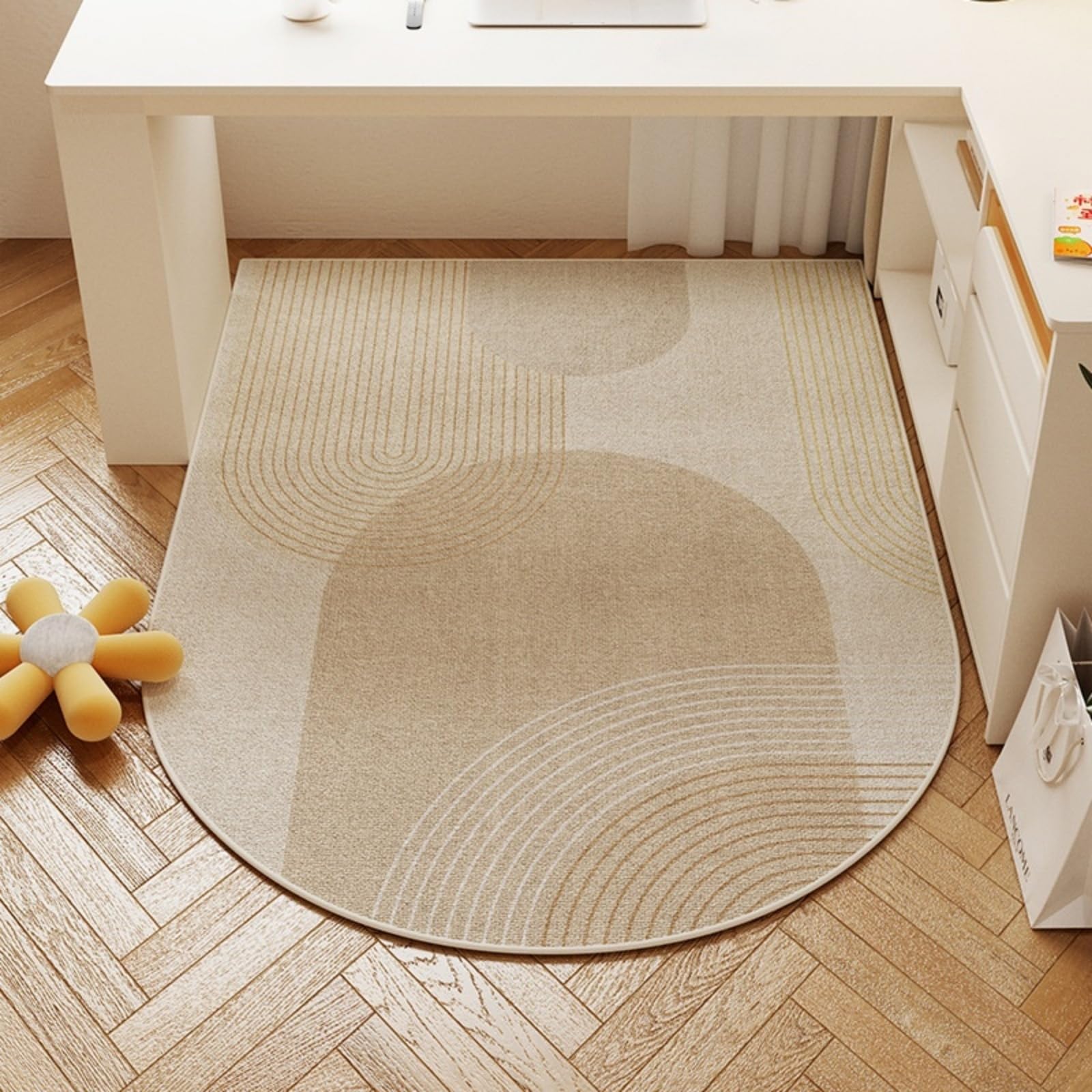 Odot Office Chair Mat for Carpeted and Hardwood Floor Protector, Modern Non-Slip Semicircle Computer Gaming Rolling Chair Desk Mat Protection Carpet for Wooden Floors (Circle,80x120cm)