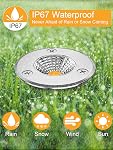 ZUCKEO Low Voltage Landscape Lights LED Well Lights 3W 12V-24V in Ground Light IP67 Waterproof Outdoor Low Voltage Landscape Lighting for Floor Driveway Deck Step Garden (8 Pack Warm White)