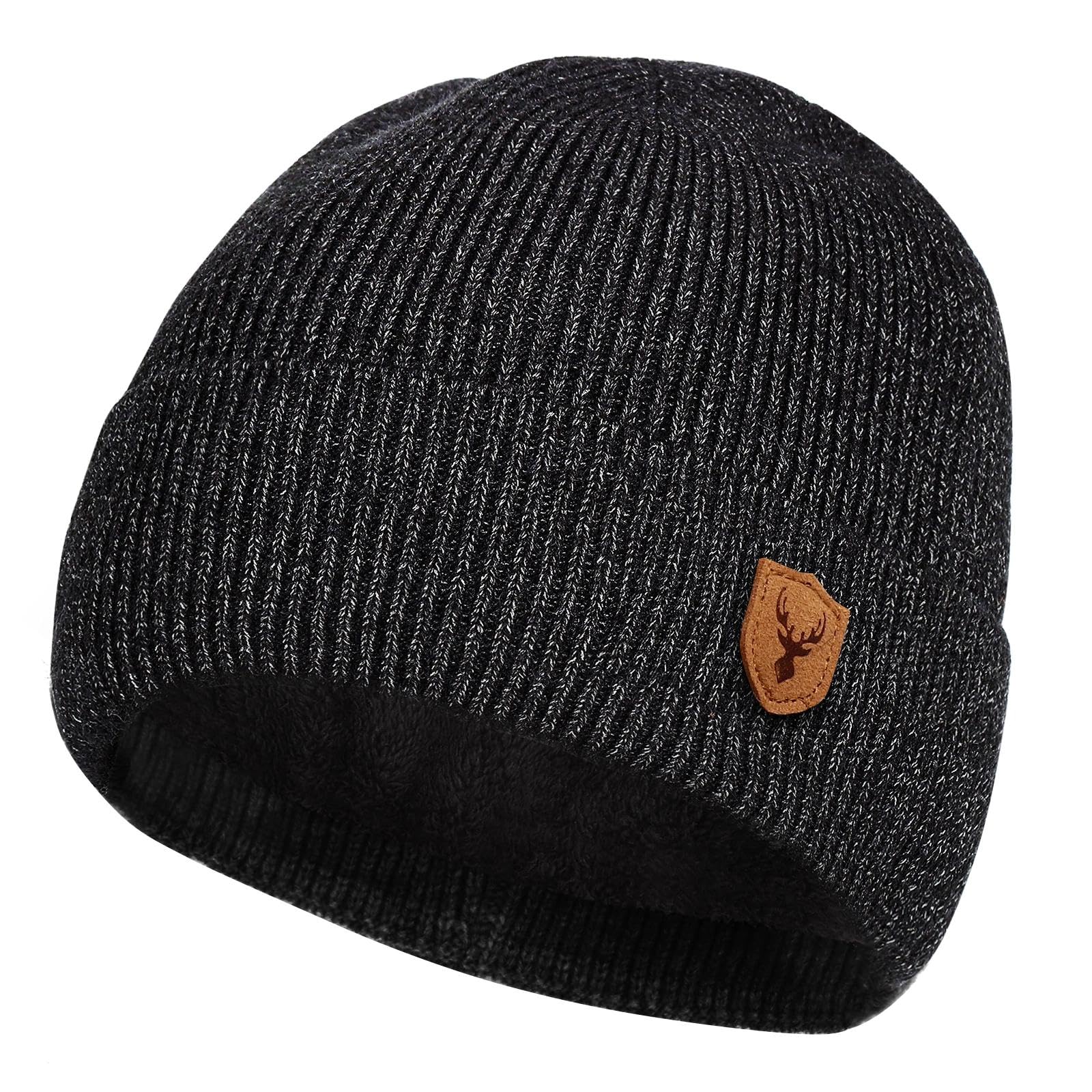 Czapka Zimowa dla Mężczyzn, Czapka Unisex z Dzianiny, Klasyczna Czapka Męska z Wełny, Klasyczny Design, Gruba, Ciepła Podszewka, Idealna na Jesień I Zimę
