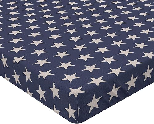 Miniatura 3 de Ambesonne Sábana bajera ajustable con diseño de estrella patriótica de la bandera estadounidense, diseño de libertad con temática de independencia,