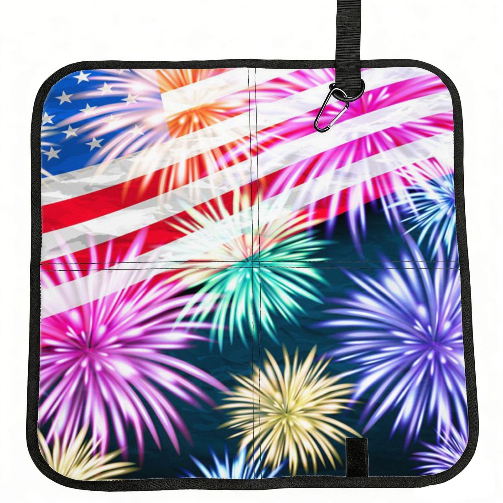 ERCgad Patriotic 4th Of July American Flag Print Foldable Seat Cushion Portable Chair Pad Lightweight Travel Outdoor Office Home