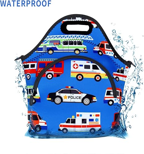 Miniatura 7 de Violet Mist Bolsas de almuerzo de neopreno con correa para el hombro, bolsas de almuerzo aisladas, lonchera térmica, reutilizable, bolsa bento