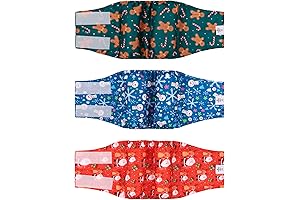 CuteBone Christmas Doggie Diapers for Male Dogs