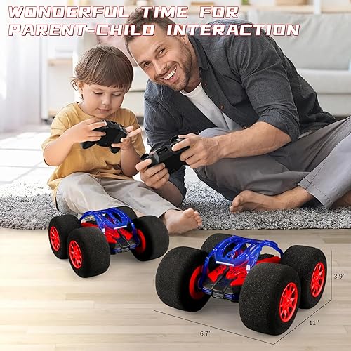 Miniatura 7 de pinkking Coche de control remoto con neumáticos de esponja de gran tamaño, auto RC para interiores y exteriores, 2.4 GHz, vehículo eléctrico de