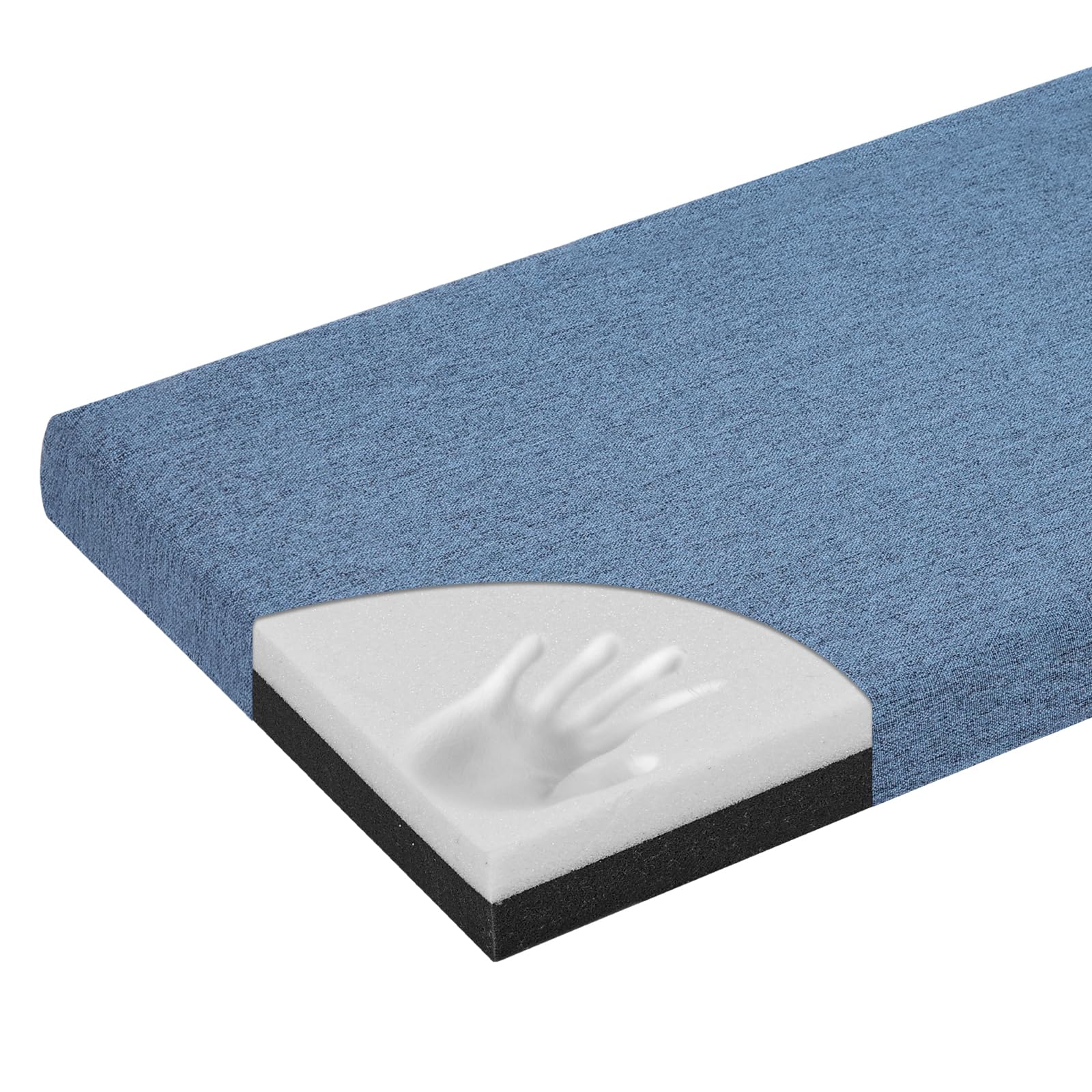 baibu 42 Inch Bench Cushion, Dual-Layer Design Memory Foam Indoor Bench Cushion, Non-Slip Standard Size Rectangle Seat Pad with Ties, 42x16x2Inch,