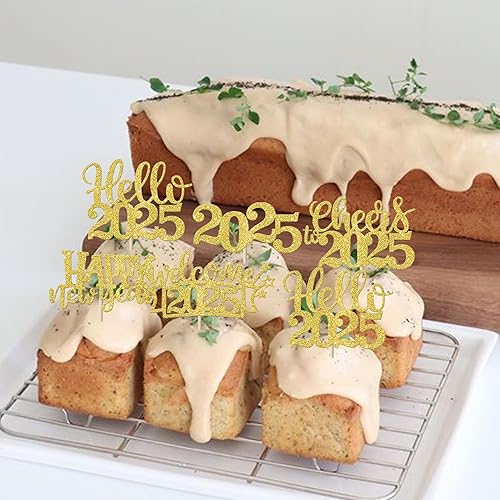 Miniatura 5 de 1 paquete de decoración de pastel de Año Nuevo 2024 con purpurina de fuegos artificiales Hola 2024 Año Nuevo, decoración para tartas de bienvenida