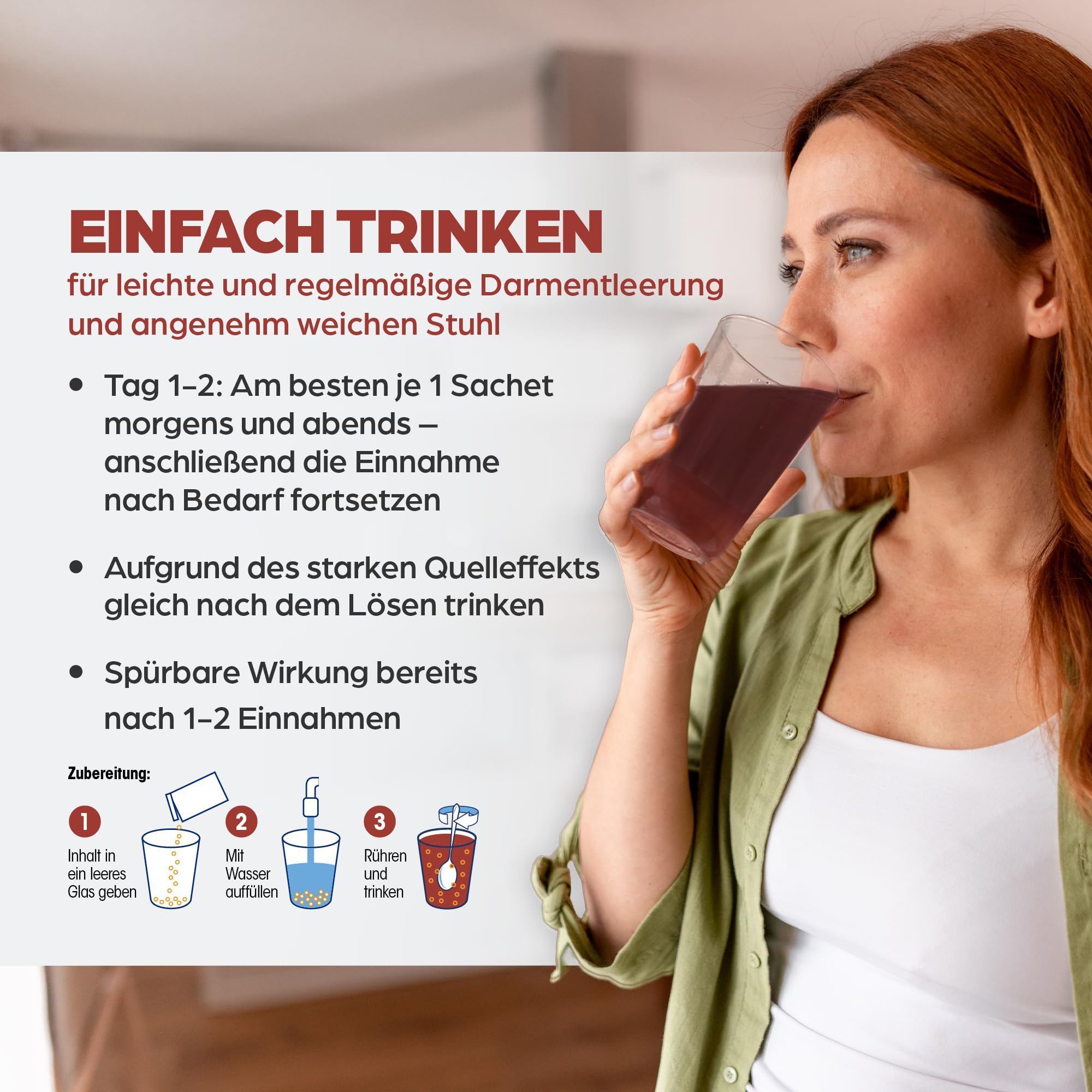Dr. Böhm Darm aktiv: Zur Unterstützung bei Verstopfung und hartem Stuhl, Pflanzliche Ballaststoffe für Erwachsene & Kinder, mit Flohsamen & Kümmel, 20 Sachets