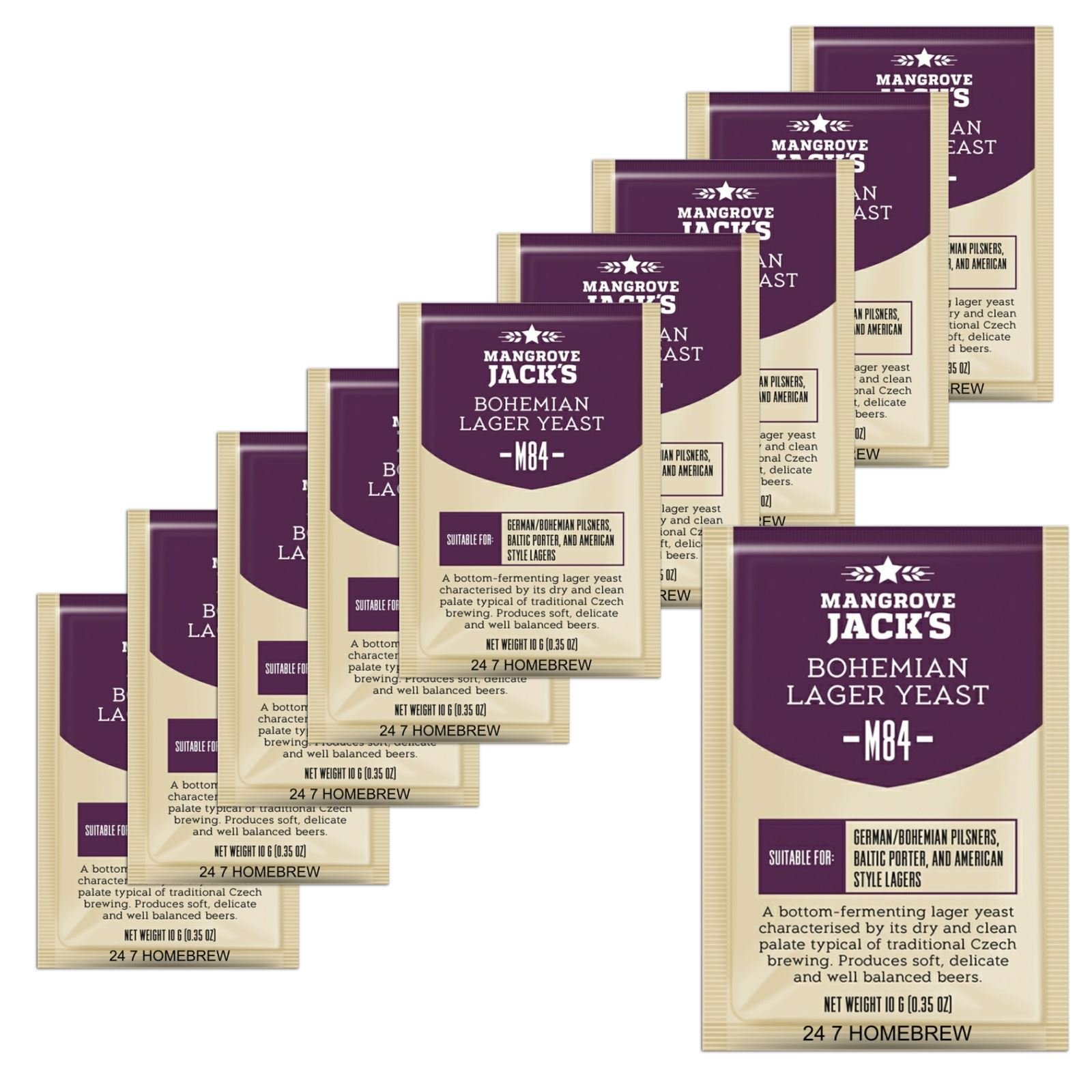 10 x levure M84 Bohème Lager de Mangrove Jacks 10g - 10x Mangrove Jackâ€™s Yeast M84 Bohemian Lager 10g