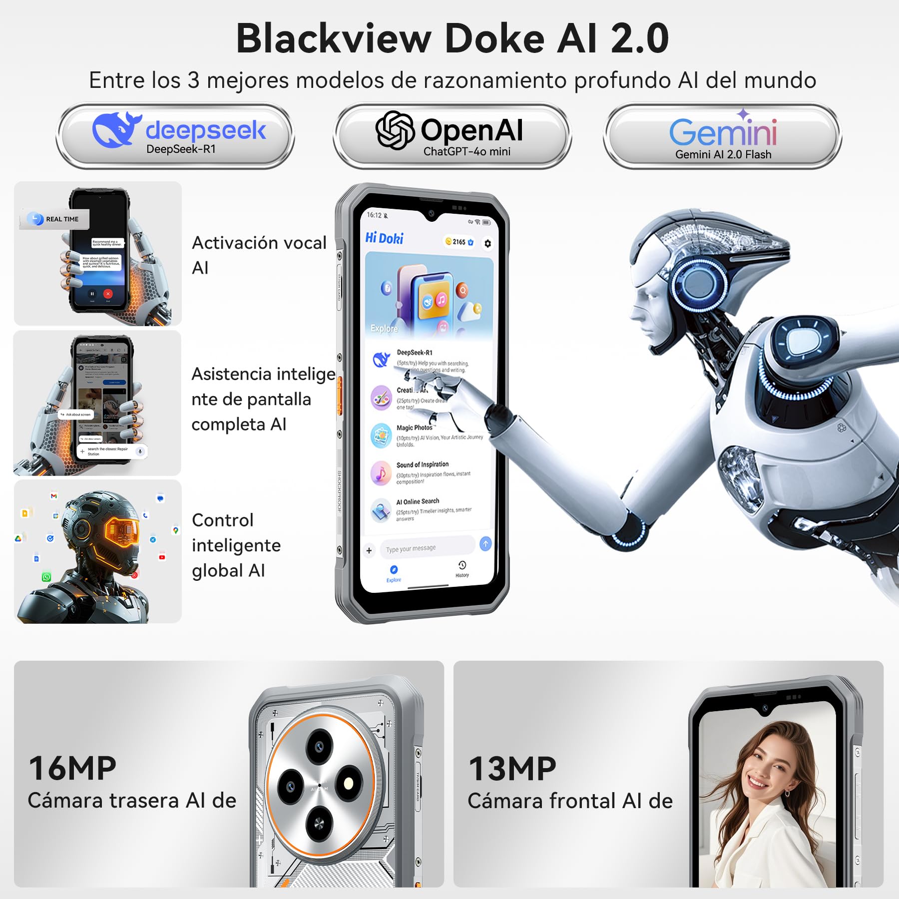 Blackview Movil Resistente Android 16 Ultrafino 245g/10.7mm, 24GB+128GB/TF 2TB, 6.56" 90Hz, 16MP+13MP AI Cámara Móvil Rugerizado, 4G Móvil Irrompible IP69K, NFC/Fingerprint/Modo Guante/3 Años Garantía