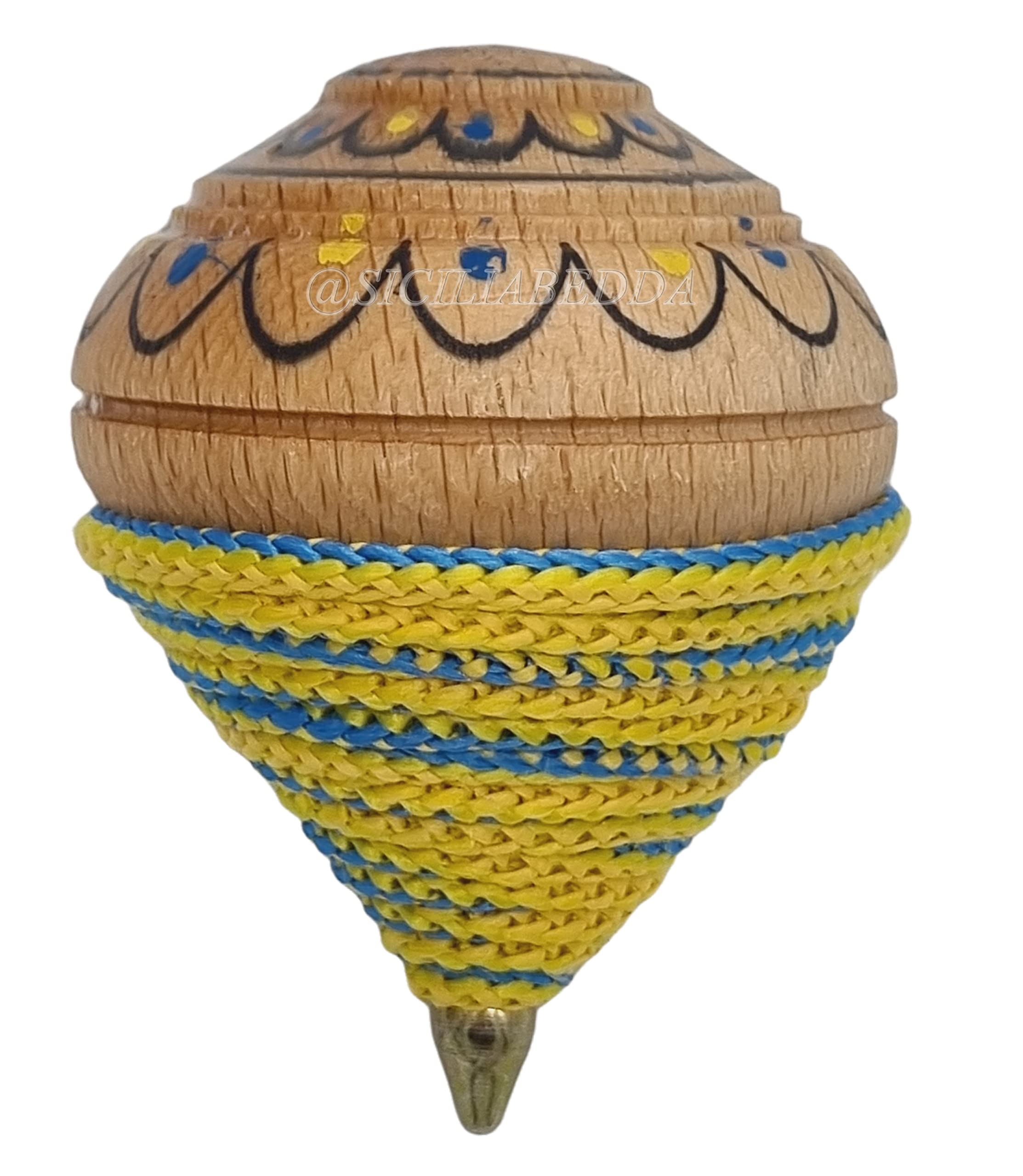 sicilia bedda, Sicilian Spinning Top Assorted Colours in Wood, Fantastic Game for Small and Large, 8 cm - Image 4