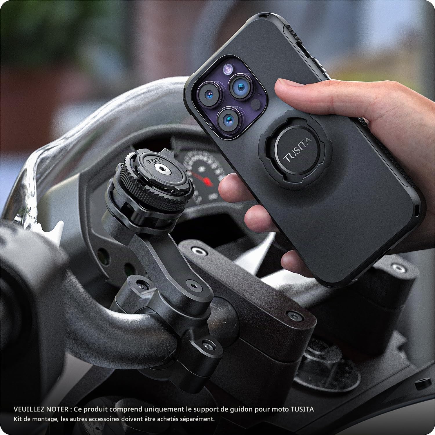 TUSITA Support Téléphone Moto Compatible avec Quad Lock Smartphone Coque