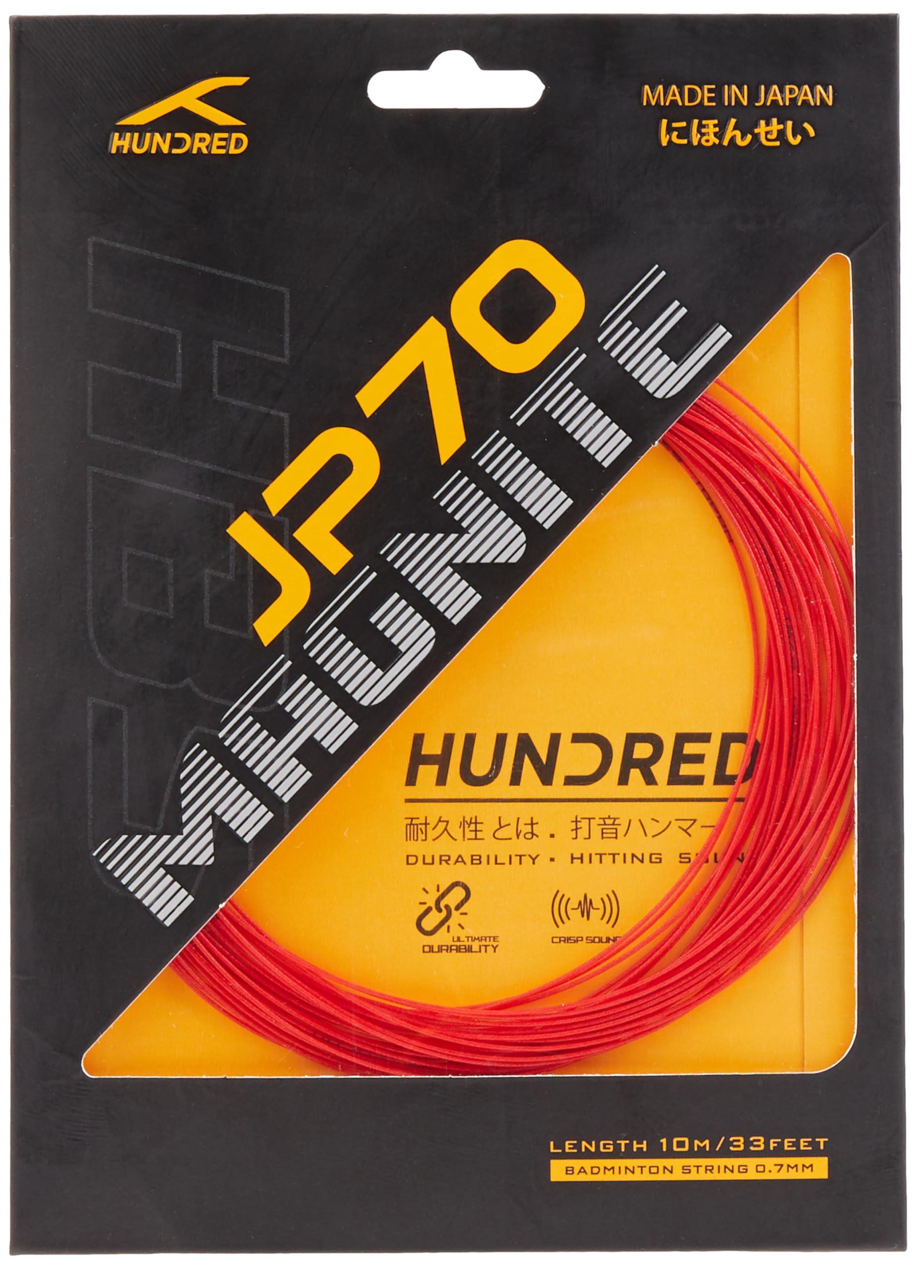 Hundred JP 70 Magnite Badminton String | 0.70 mm High Repulsion & Control | Superior Tension Hold & Shock Absorption | Crisp Hitting Sound | Made in Japan (Formula 1 Red)-picture-13