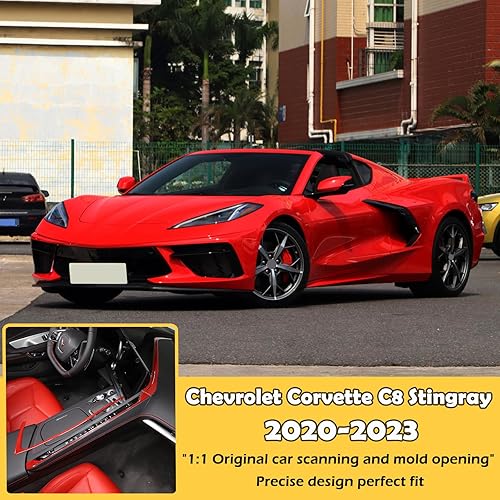 Miniatura 6 de Kit de decoración para decoración de interiores con interruptor de CA de fibra de carbono real suave 3D compatible con Corvette C8 Stingray Z06 Z51